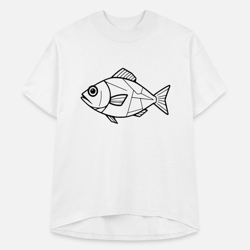 Geometric Fish Design - Minimalist Black and White