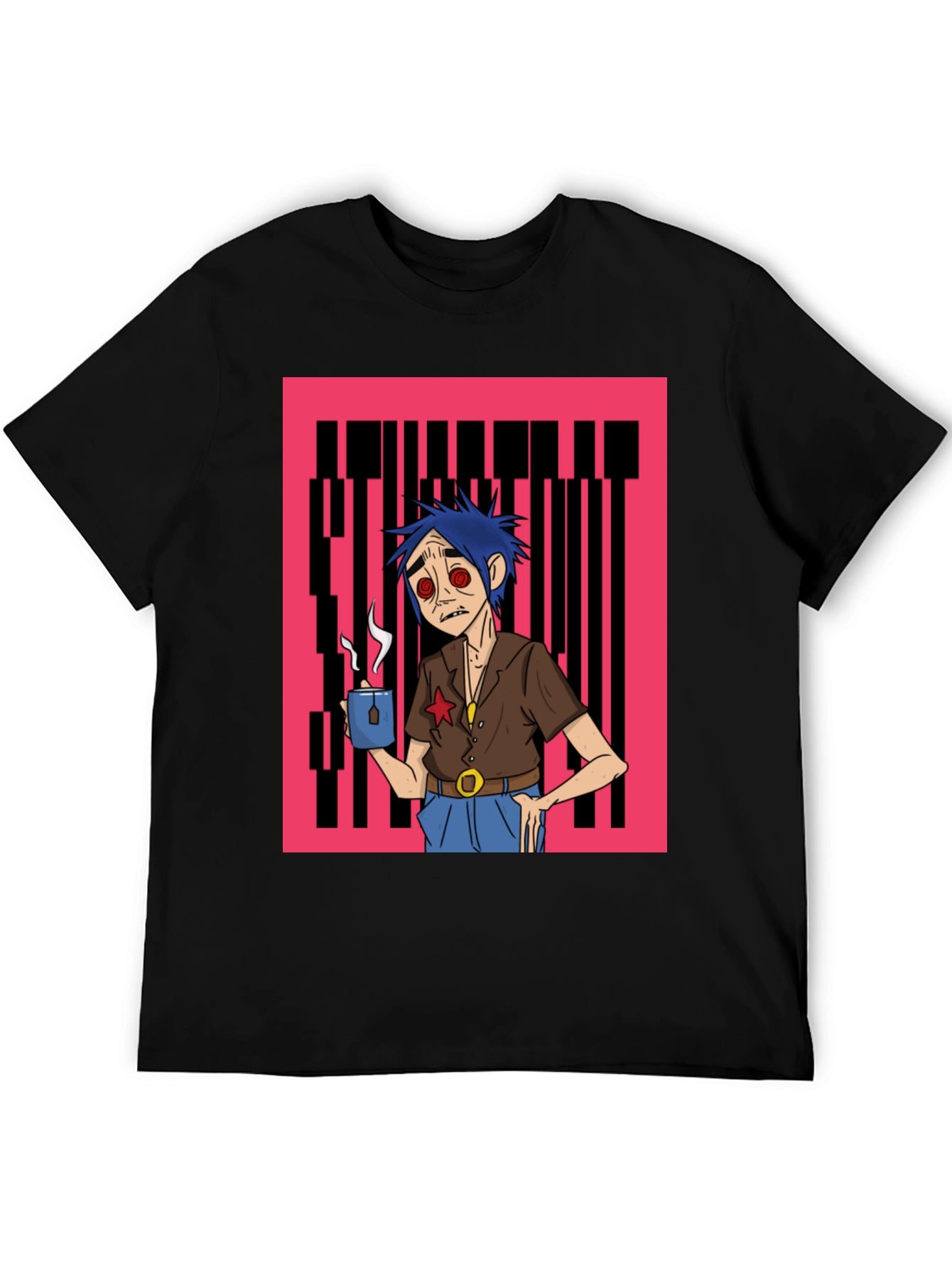 Gorillaz 2D Character Graphic Print Black T-Shirt