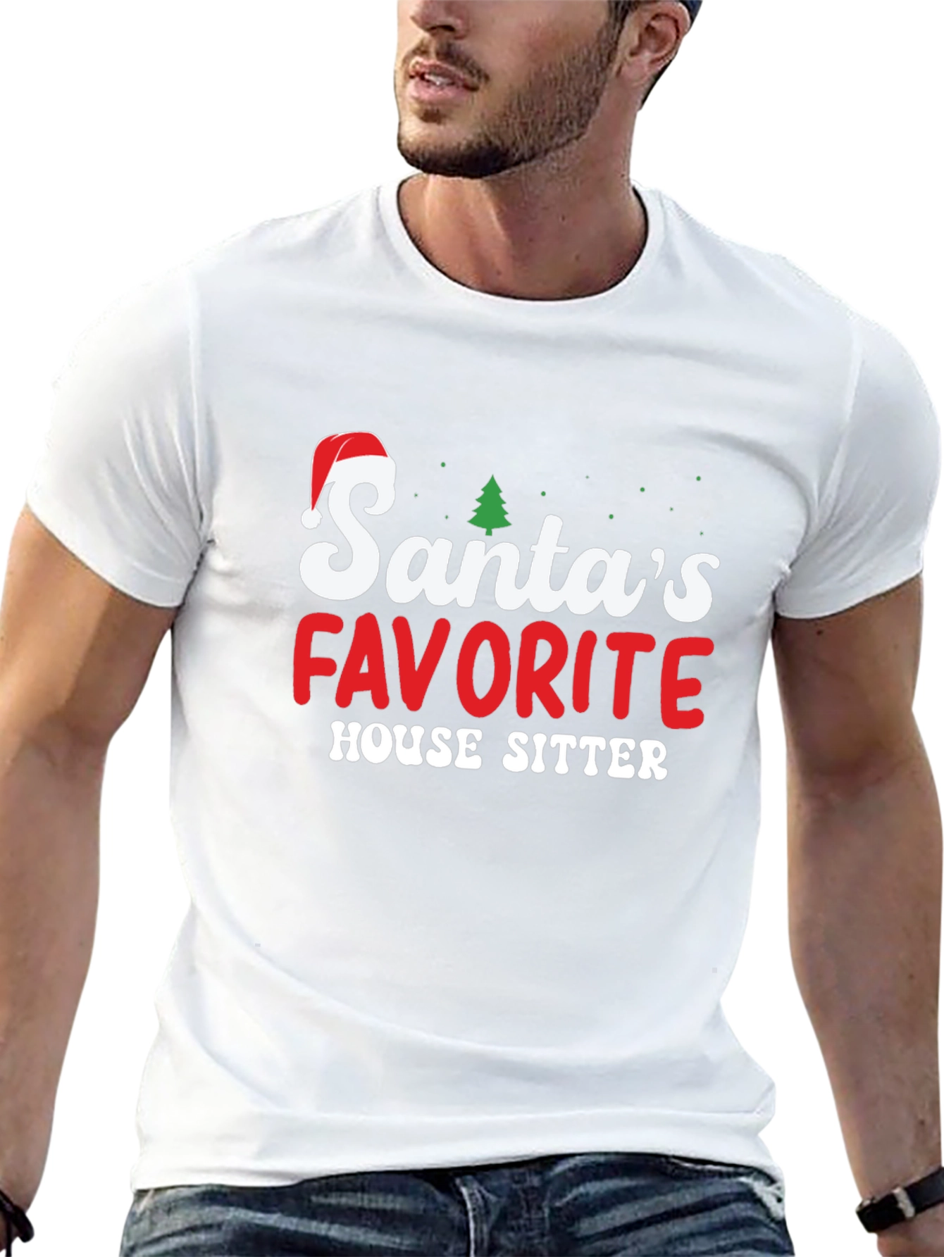 Santas Favorite House Sitter T-Shirt Christmas