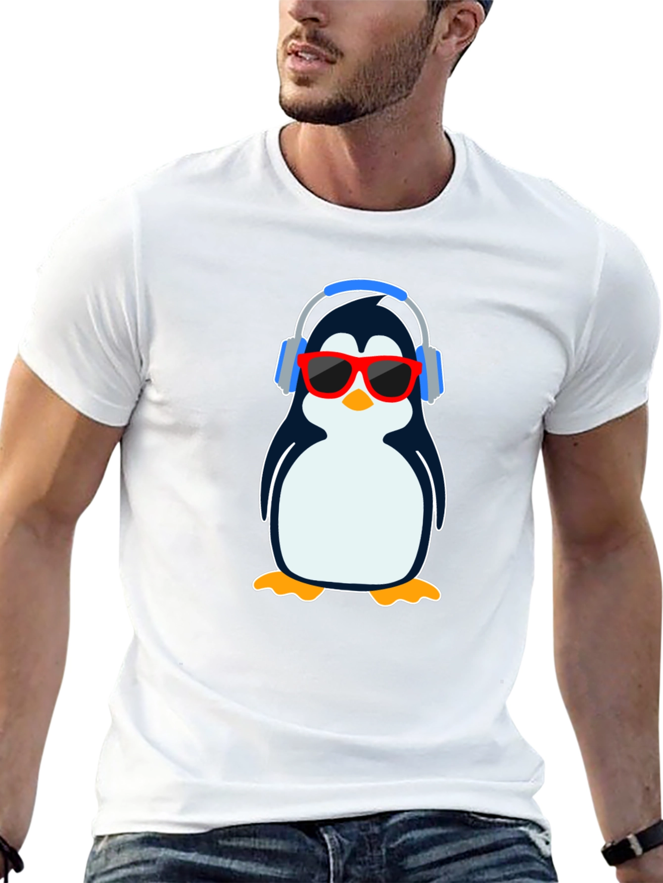 Cool Penguin Graphic T-Shirt - Black