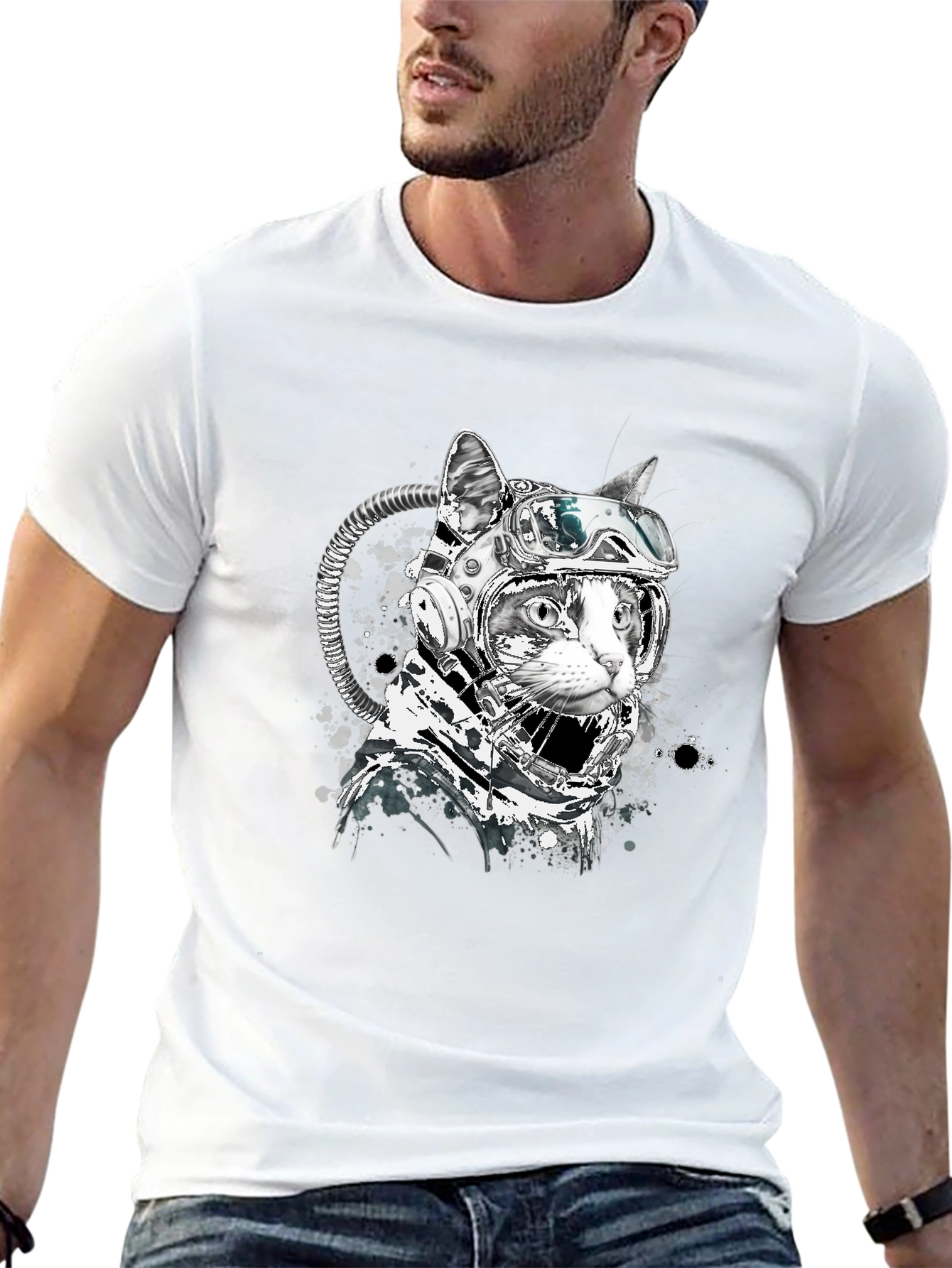 Space Cat T-Shirt - Unique Graphic Tee