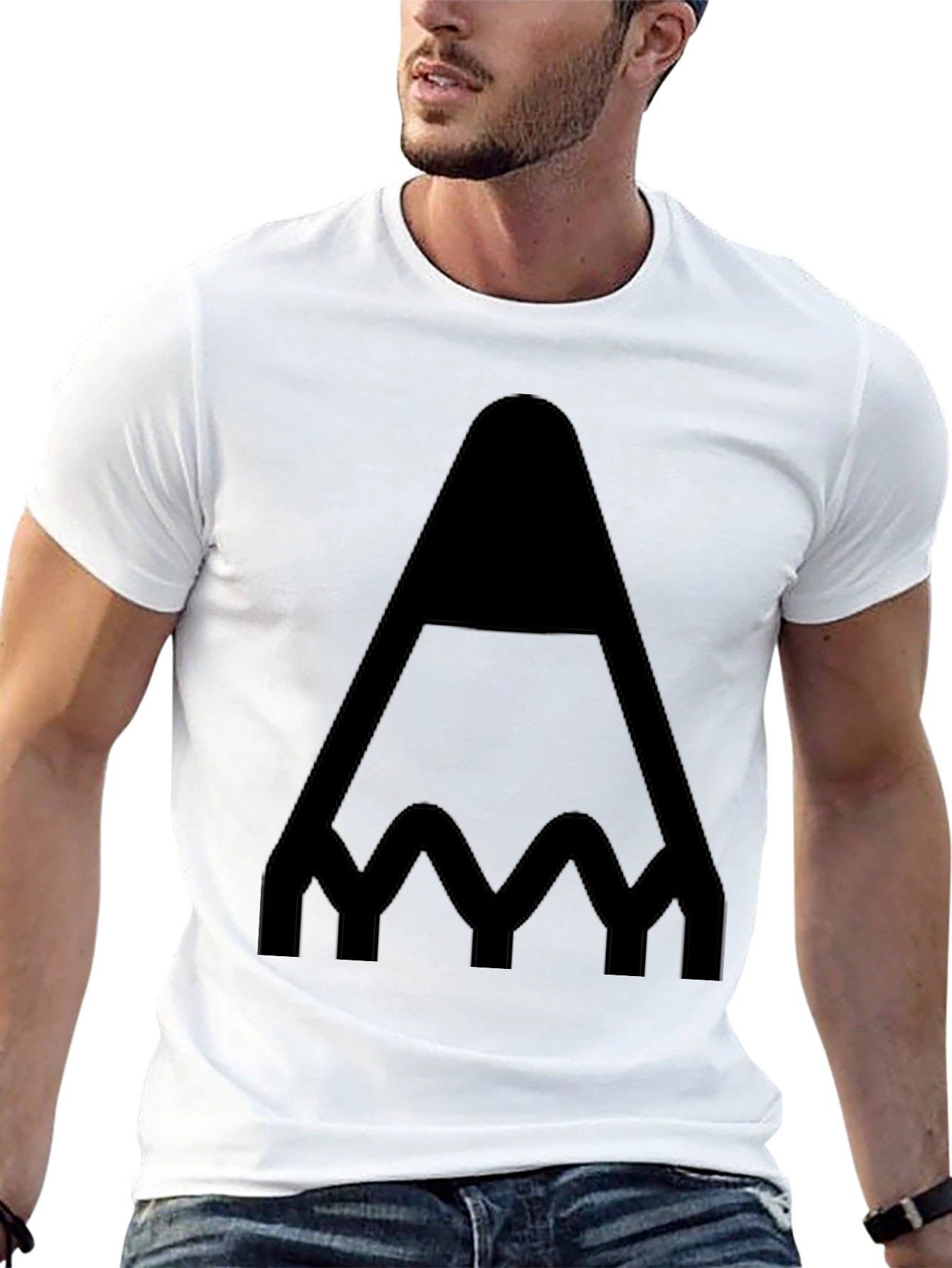 Abstract Geometric Black Graphic Tee
