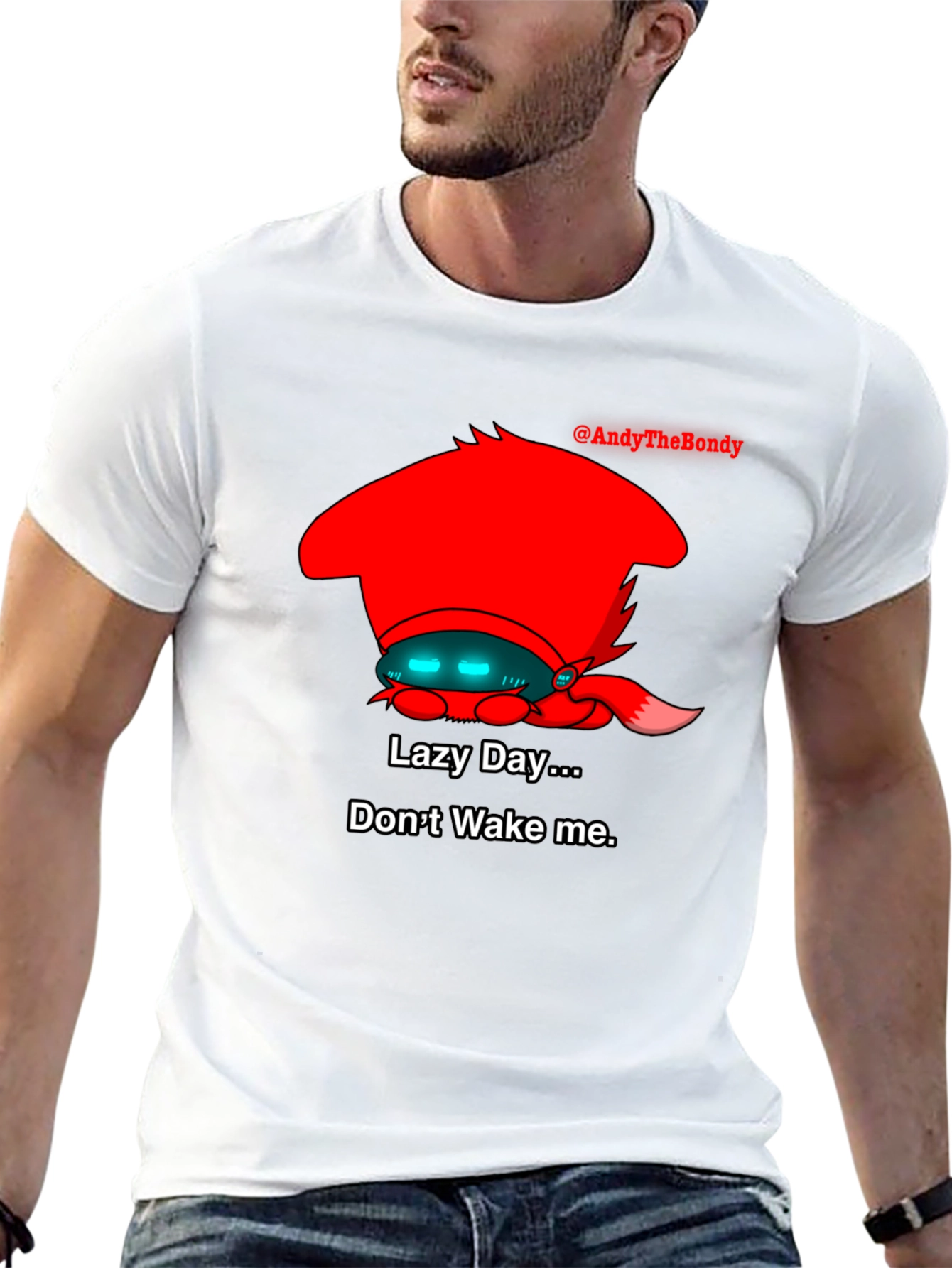 Lazy Day Sleepy Character Graphic T-Shirt