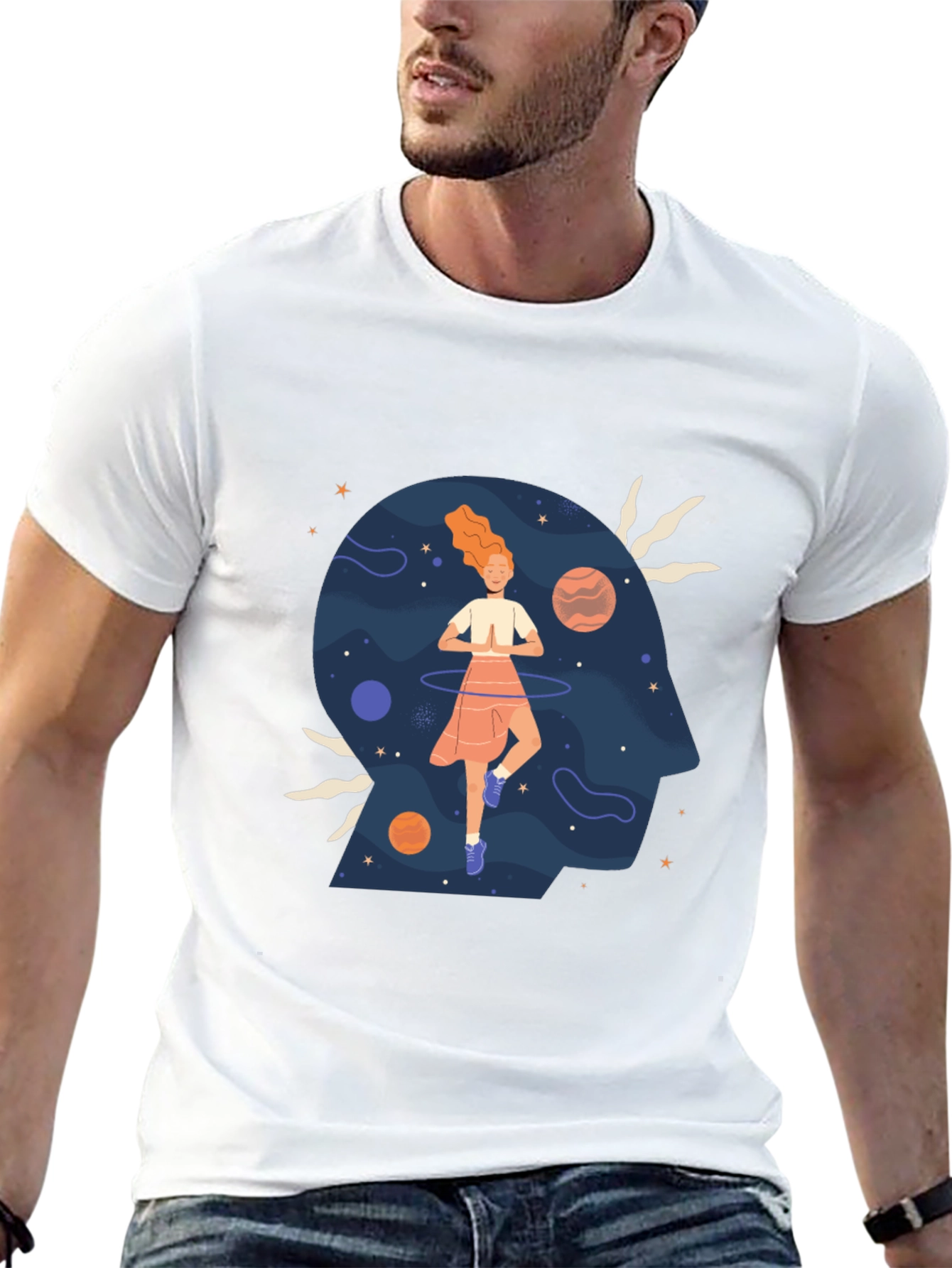 Mindful Universe Graphic Tee - Black Cotton