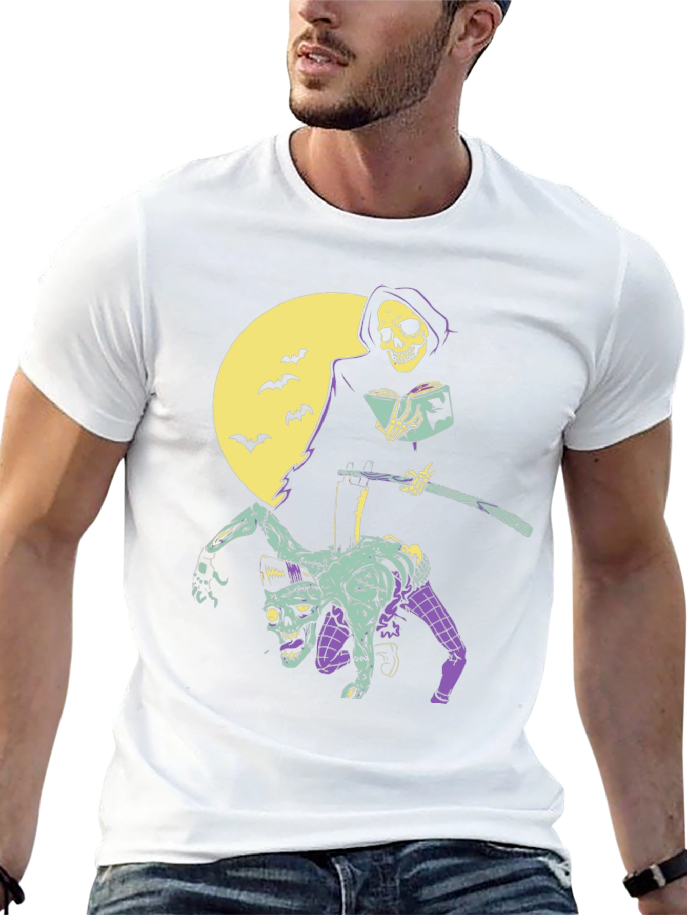 Grim Reaper Zombie Graphic T-Shirt