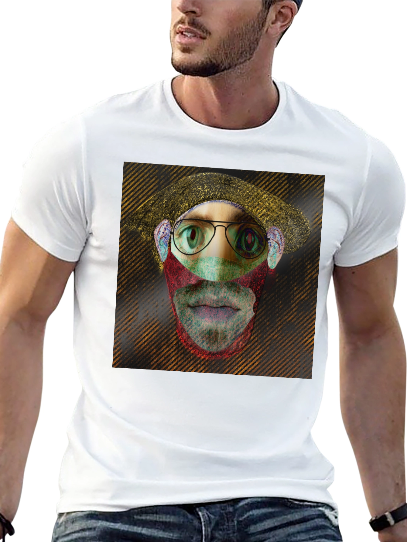 Eye-Catching Graphic Print Black T-Shirt