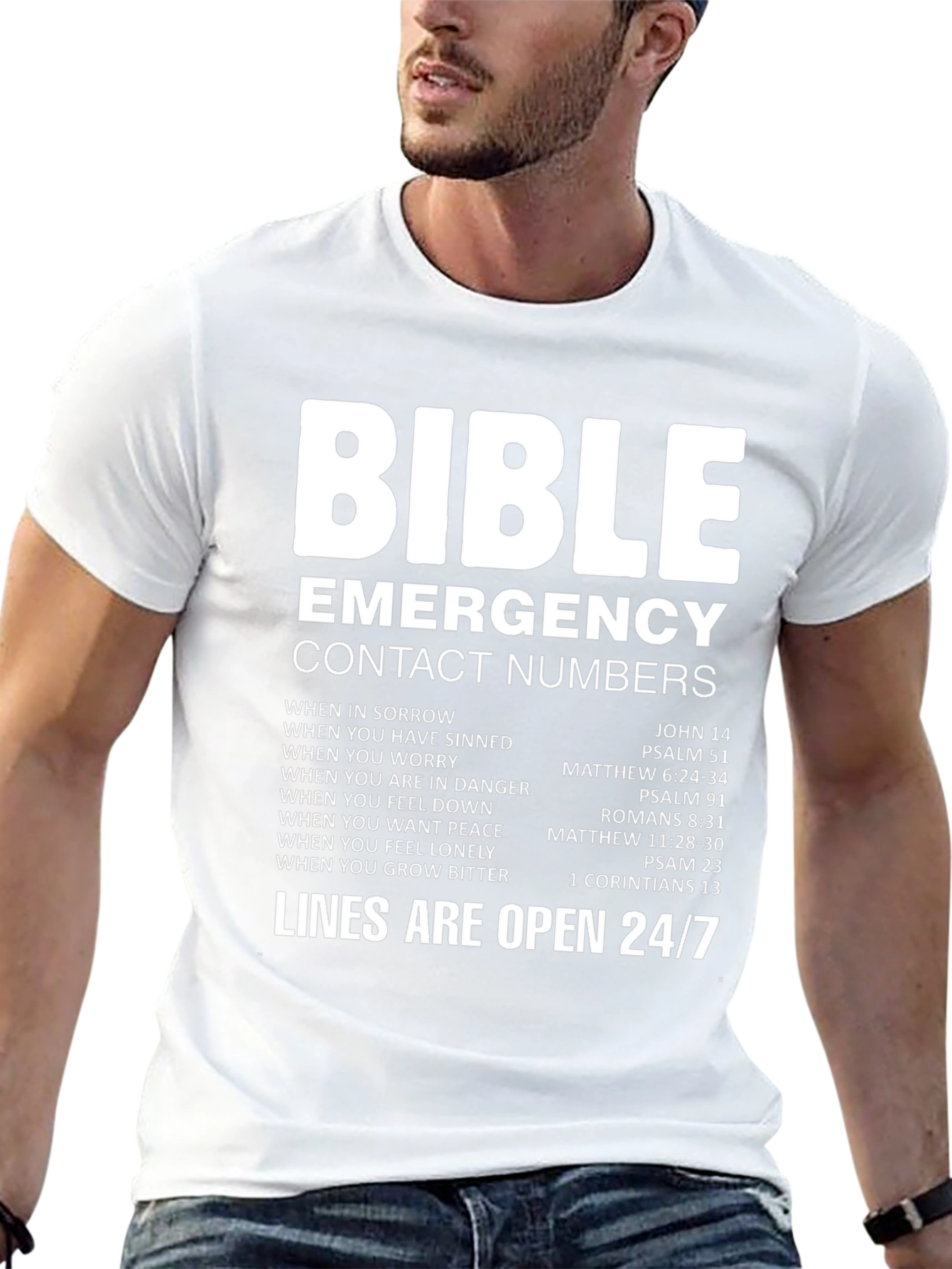 Bible Emergency Contact T-Shirt - Faith Based Apparel