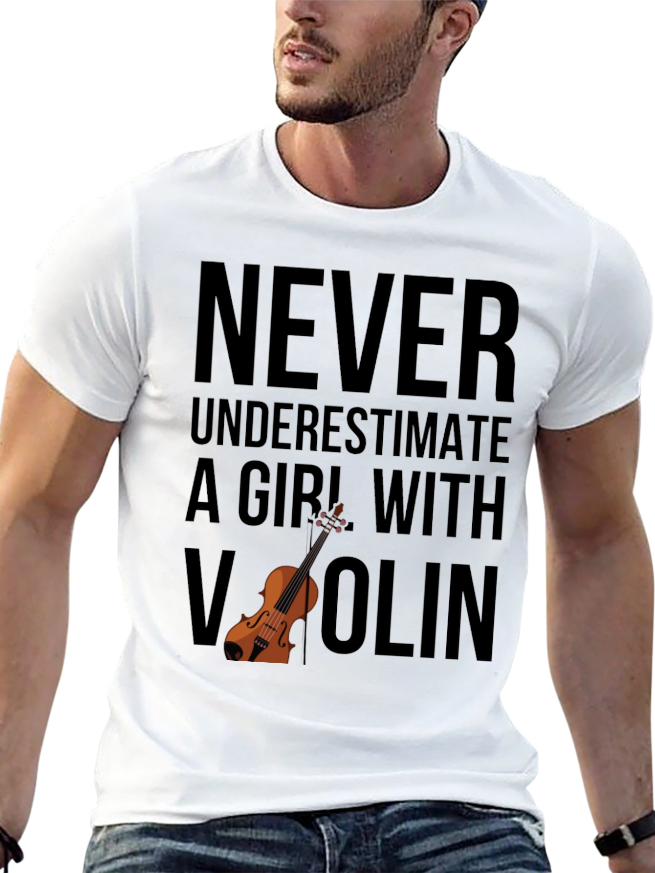 Never Underestimate Girl With Violin T-Shirt
