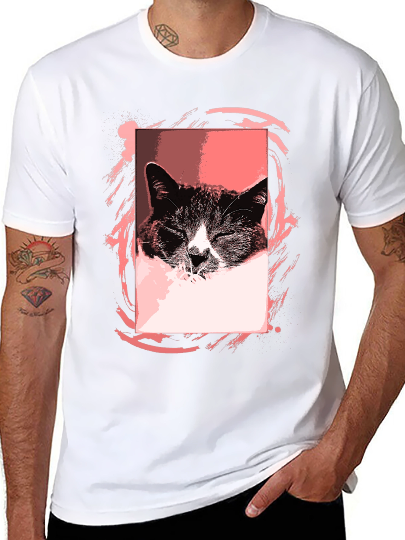 Cool Cat Graphic Tee - Black