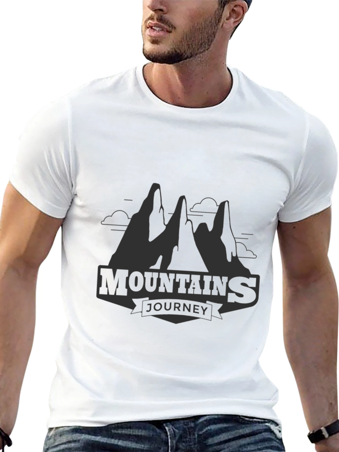 Mountains Journey Graphic T-Shirt - Black