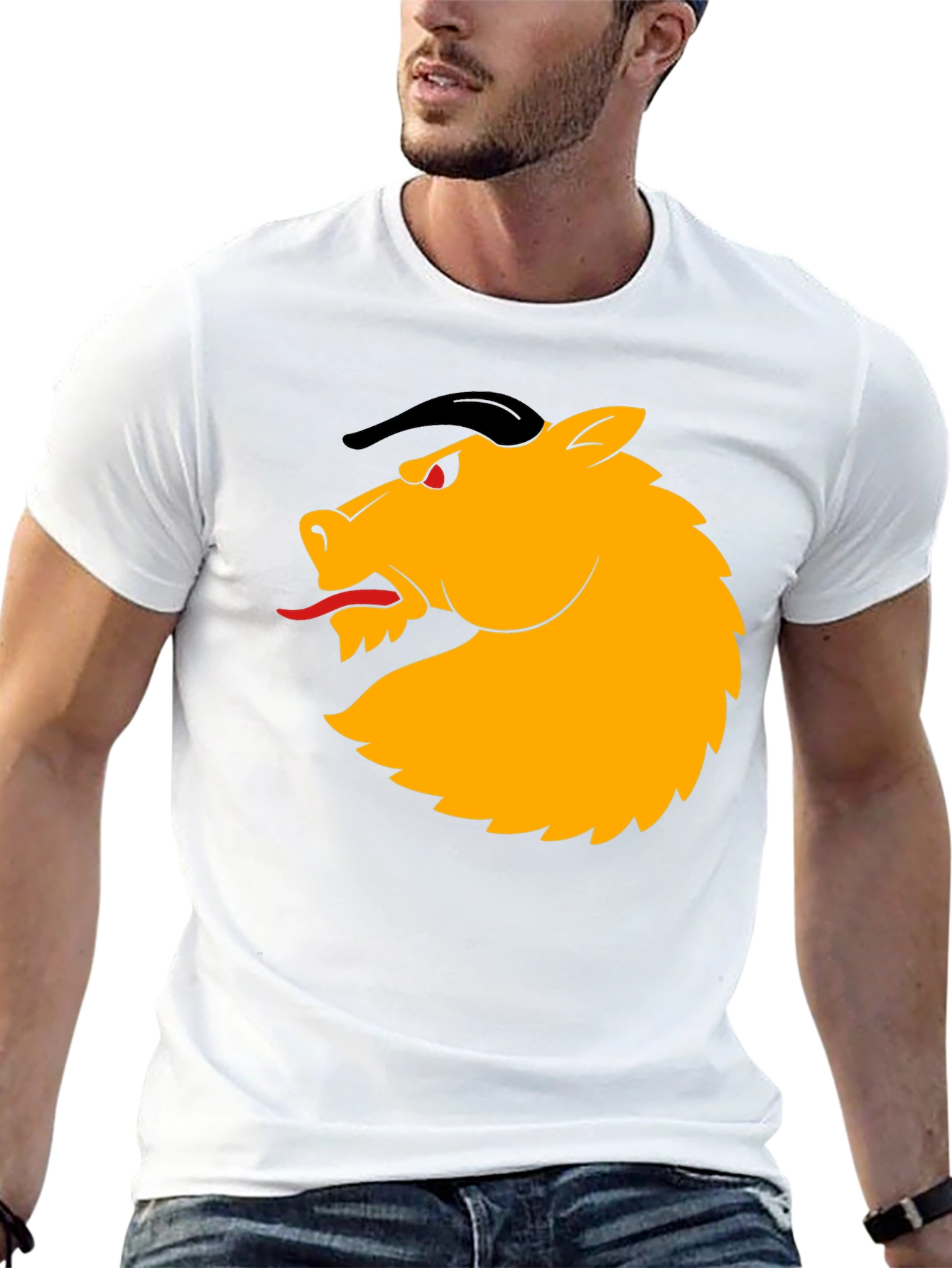 Black T-Shirt with Horse Design