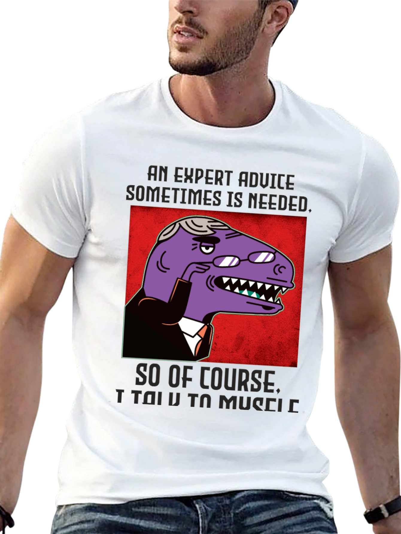 Expert Advice Dinosaur Graphic T-Shirt
