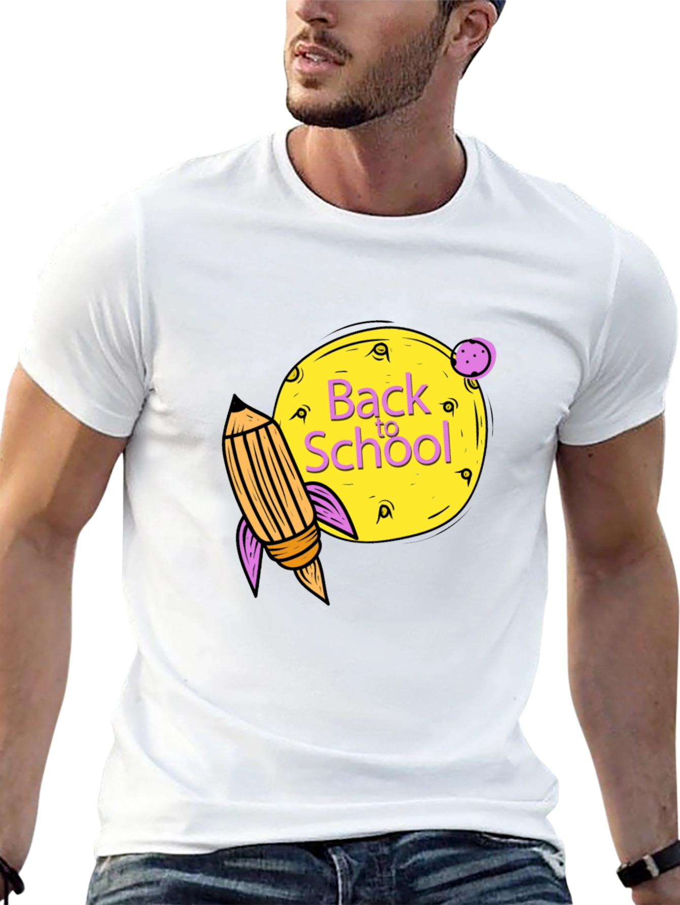 Back to School Graphic Tee - Black Cotton Shirt