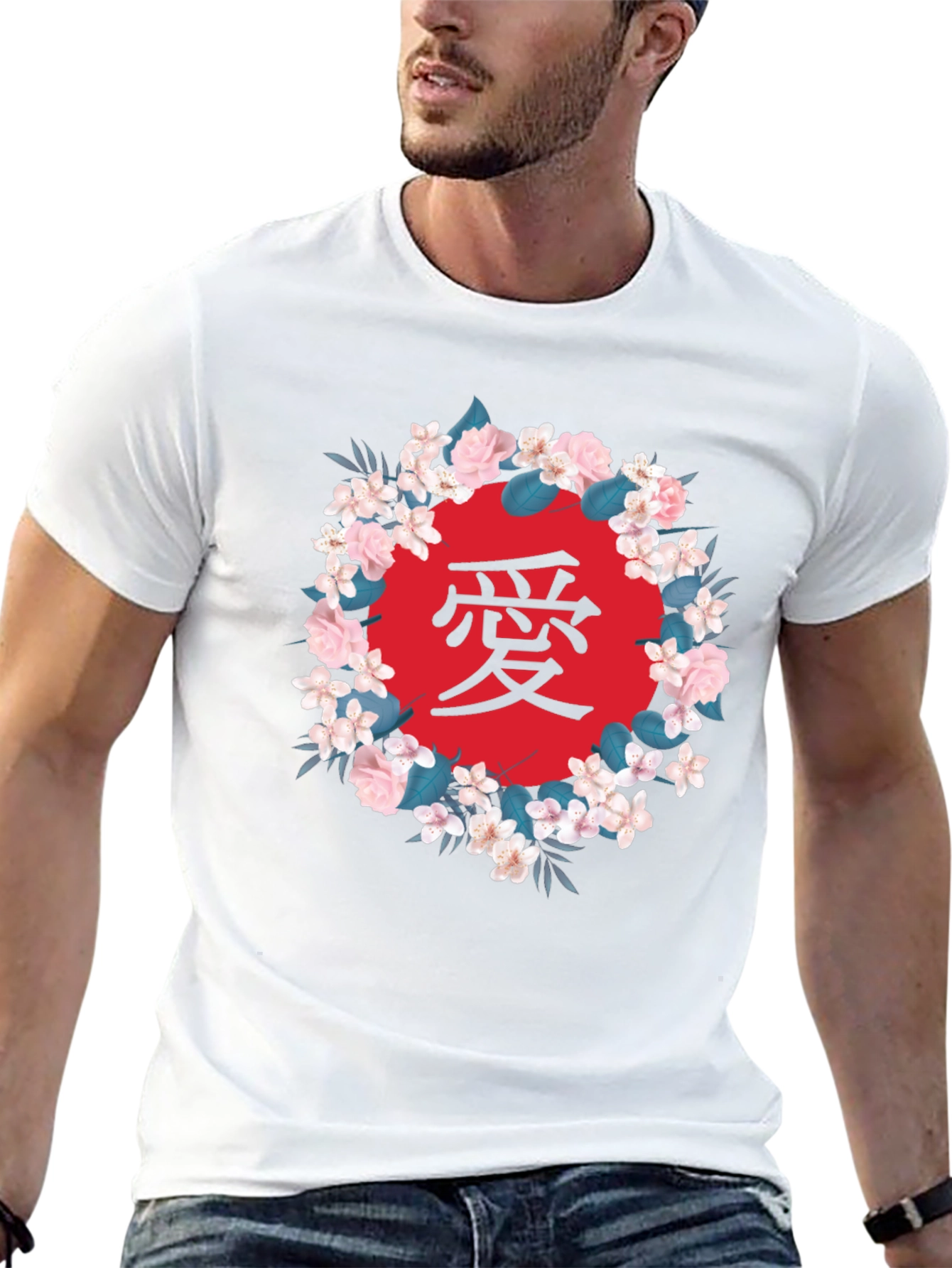Floral Japanese Love Graphic T-Shirt