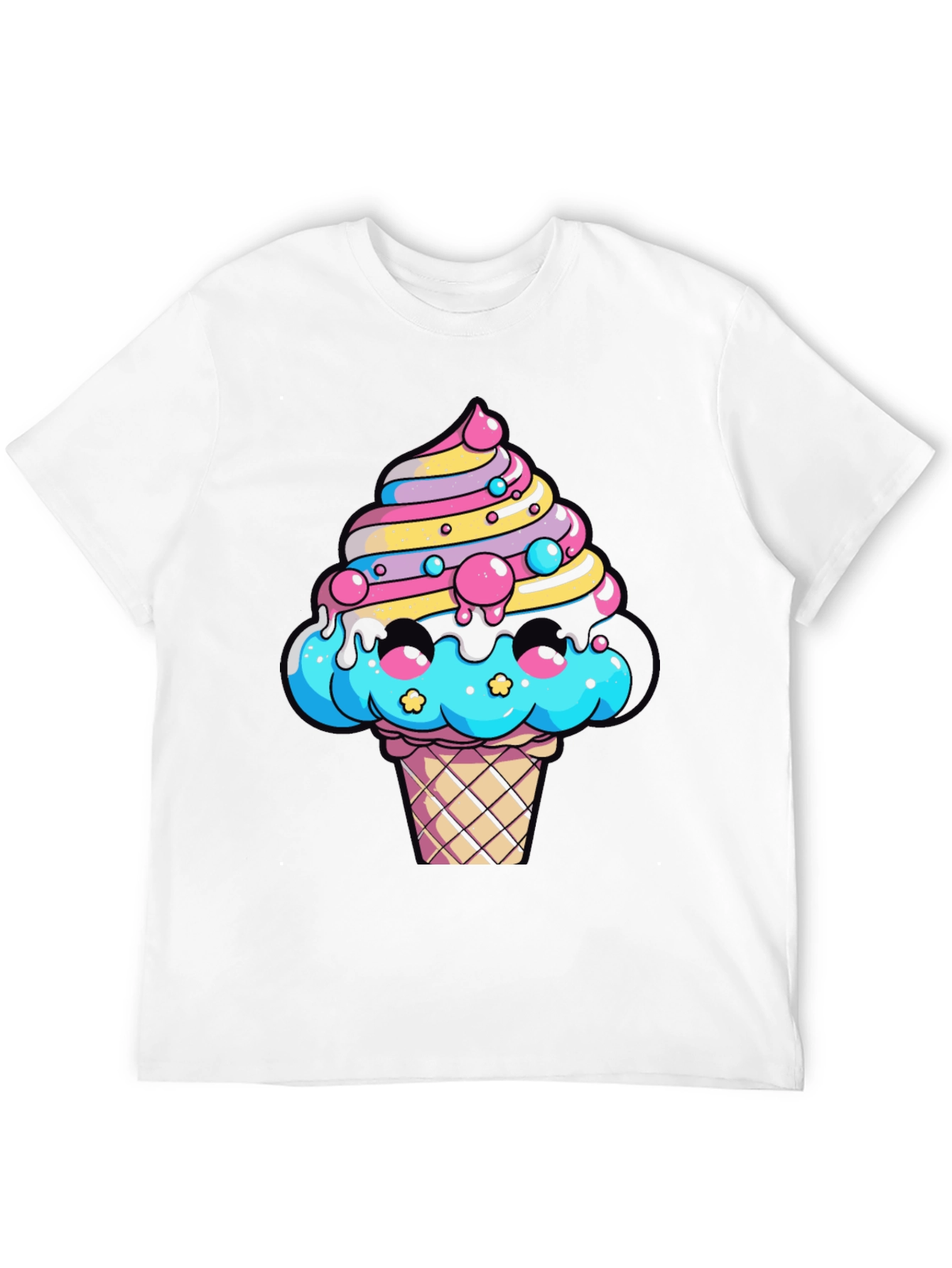 Ice Cream Cone Graphic Tee - Funky Black T-Shirt