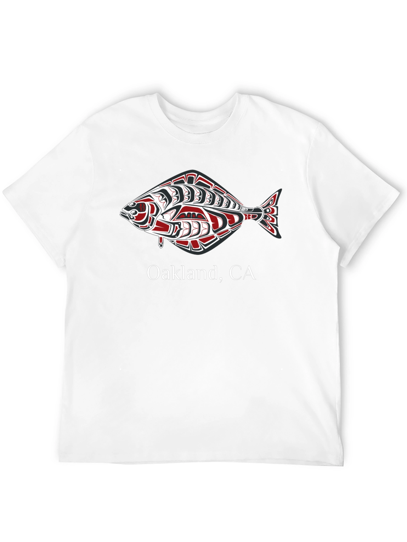 Oakland CA Graphic Tee with Fish Design