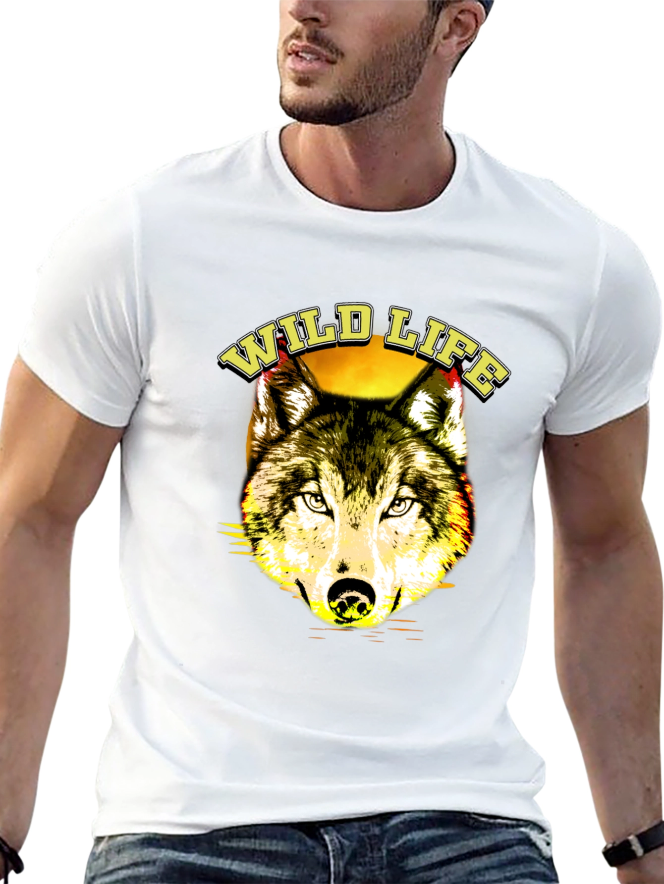Wildlife Wolf Graphic T-Shirt - Black