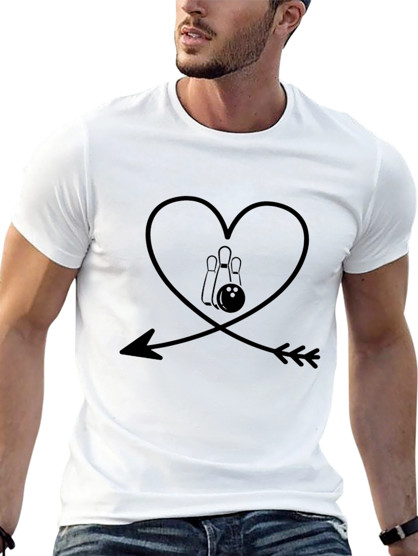 Bowling Heart Arrow T-Shirt - Strike Love!