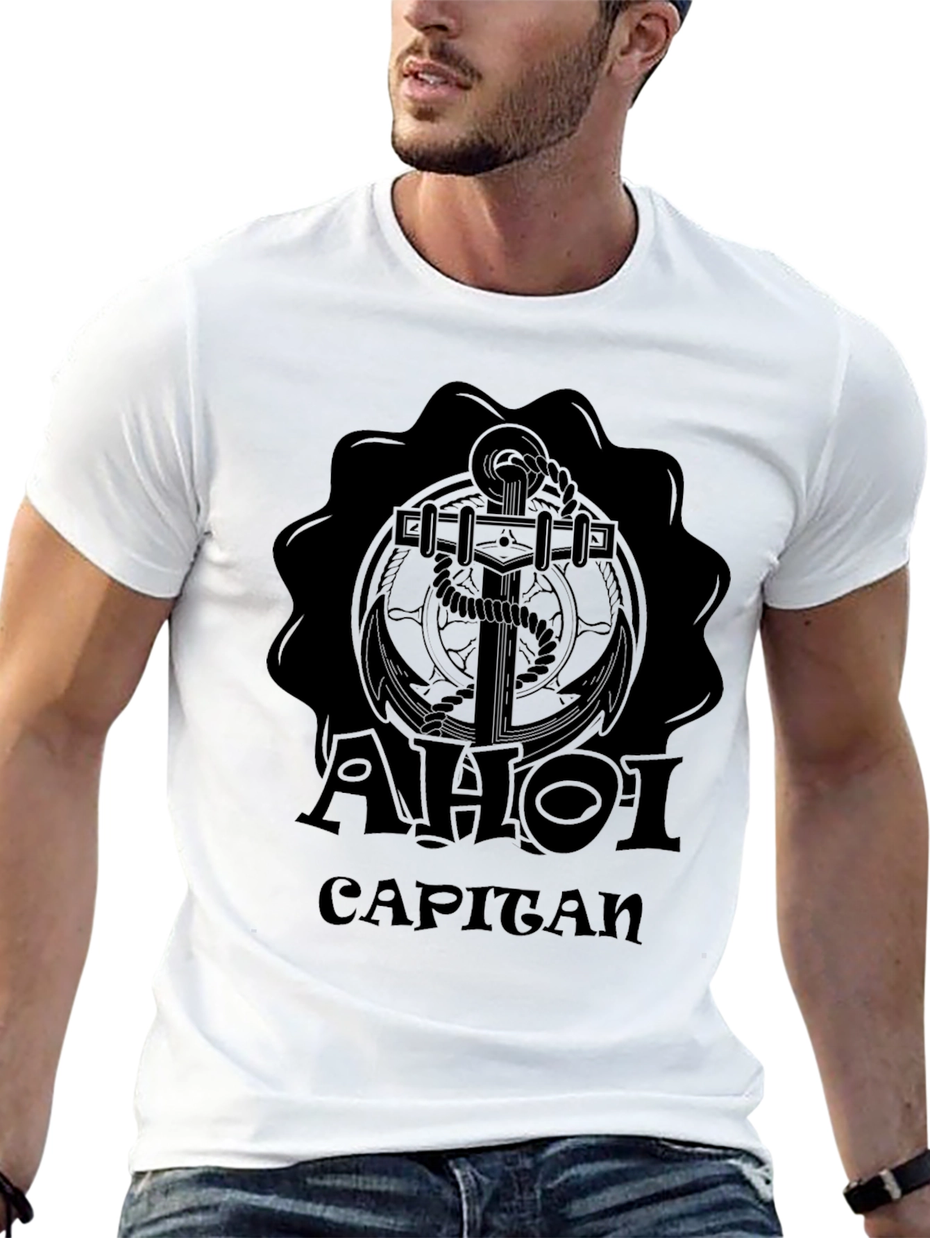 AHOI Capitan Anchor Graphic Black T-Shirt