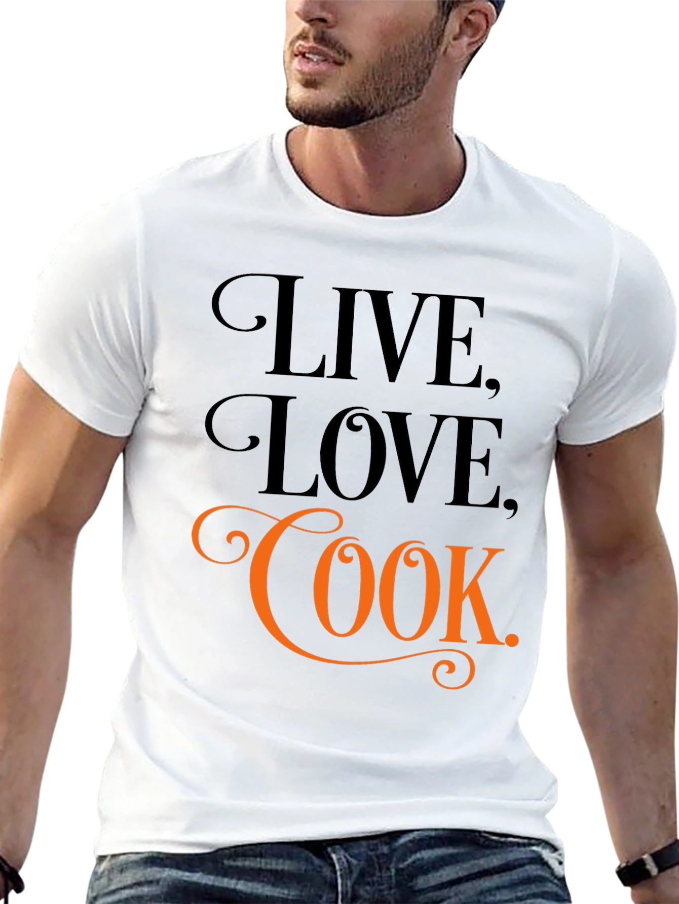 Live Love Cook Black Graphic Tee