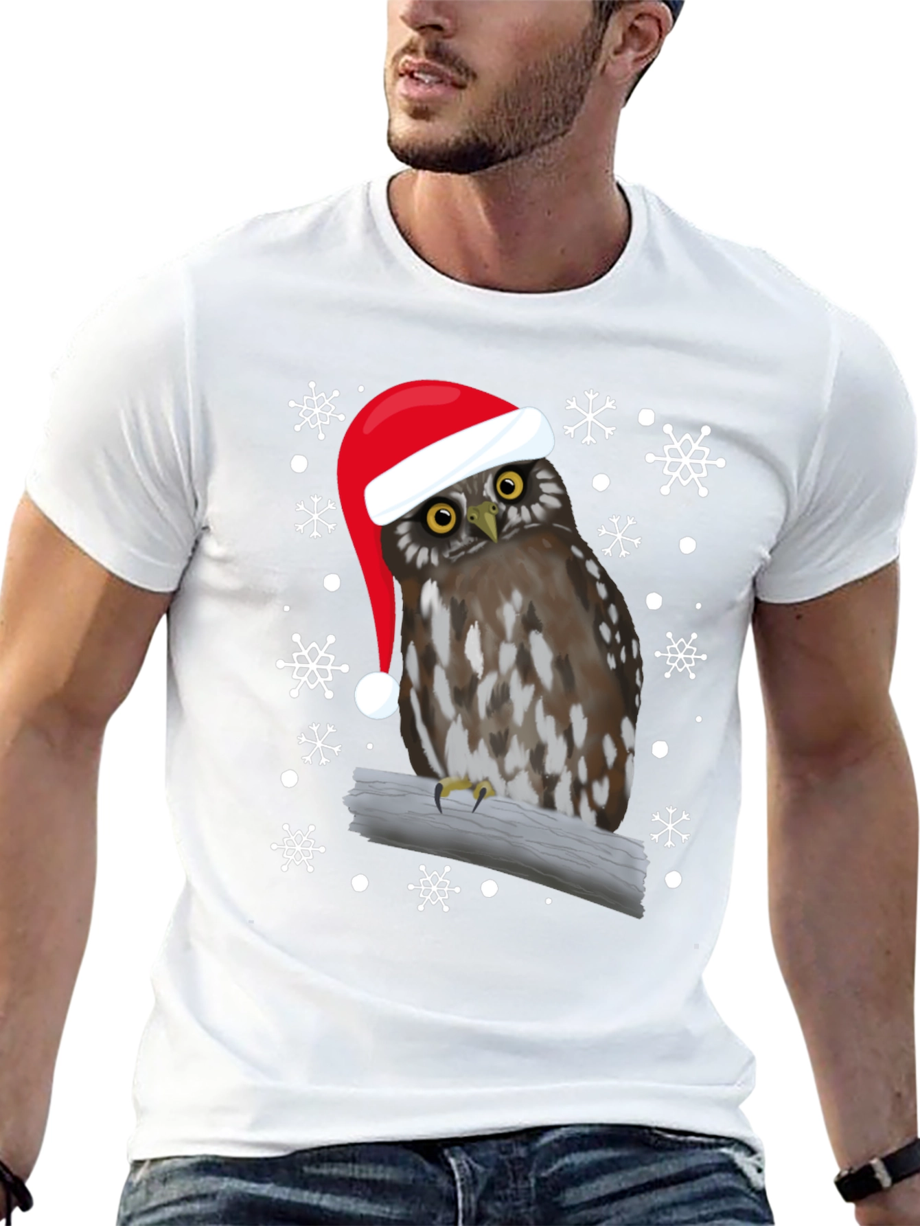 Christmas Owl T-Shirt Holiday Bird Tee