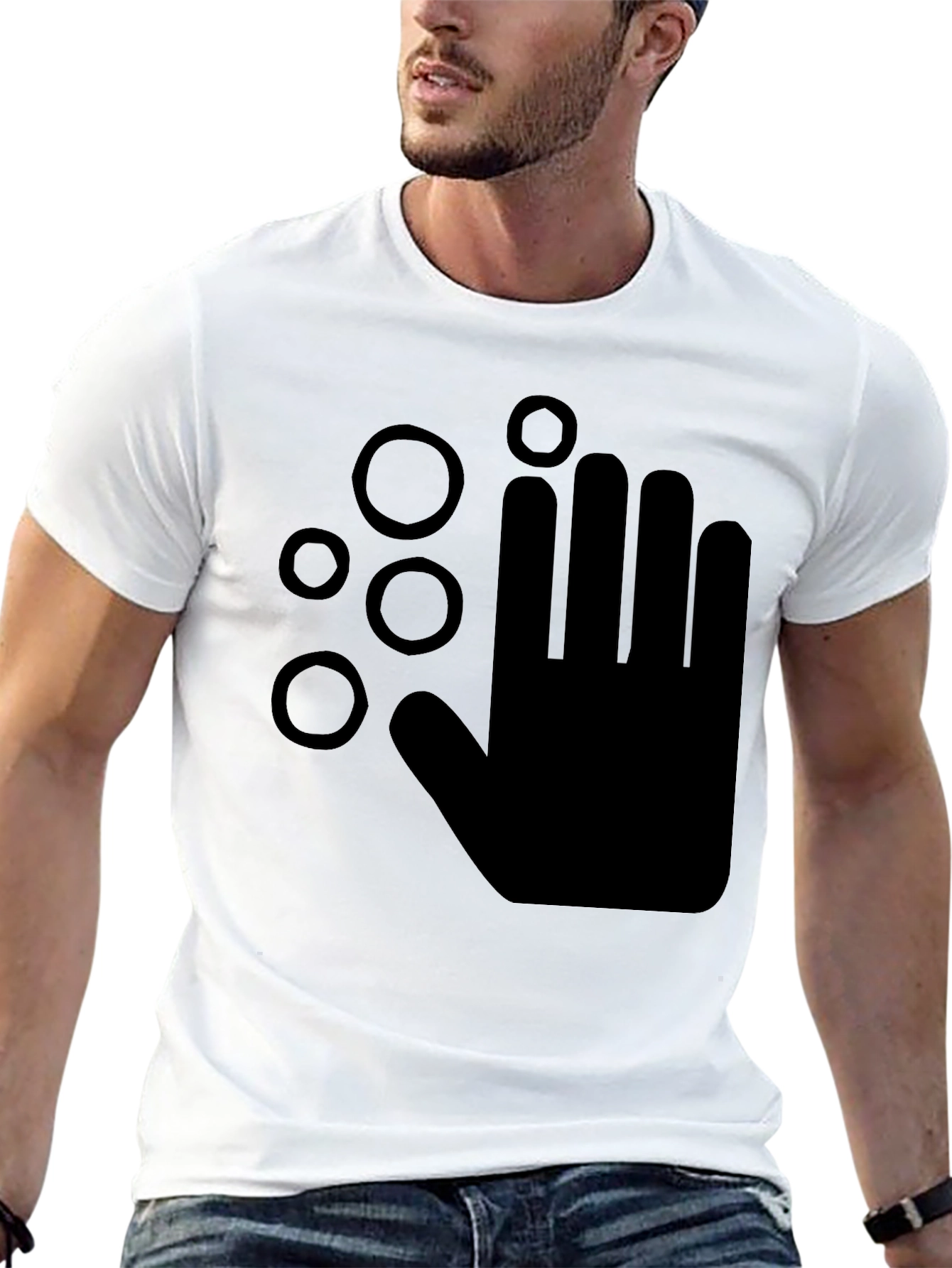 Washing Hands Graphic Black T-Shirt