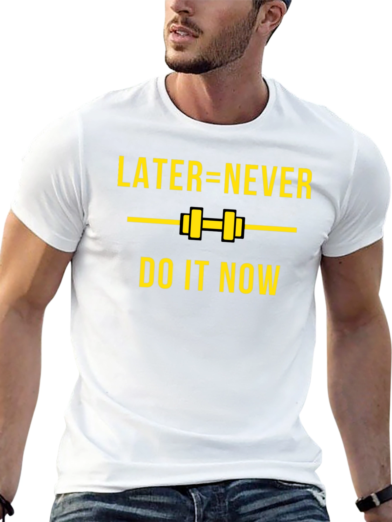 Later=Never Black Graphic T-Shirt - Do It Now!