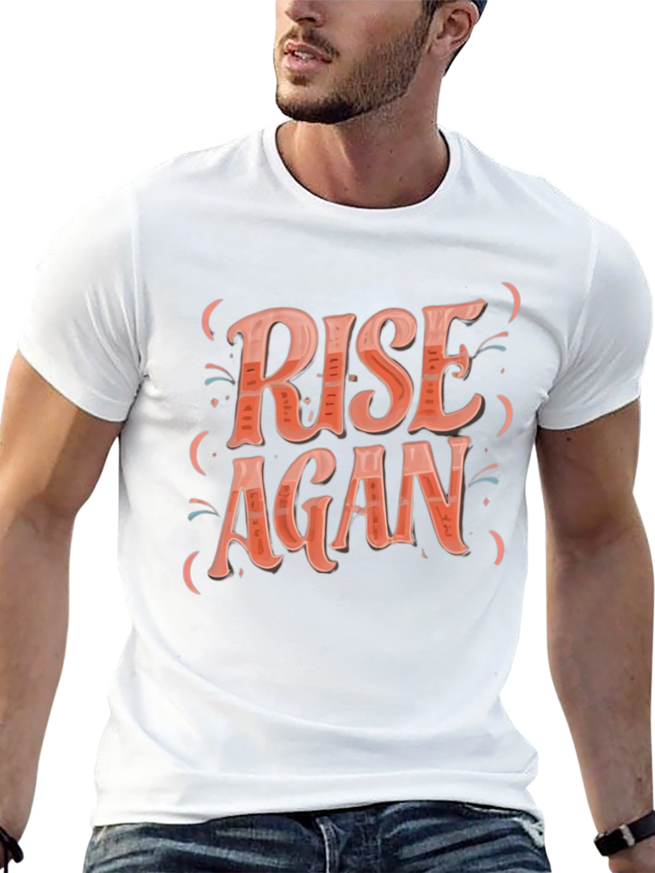 Rise Again Graphic Tee - Black Cotton T-Shirt