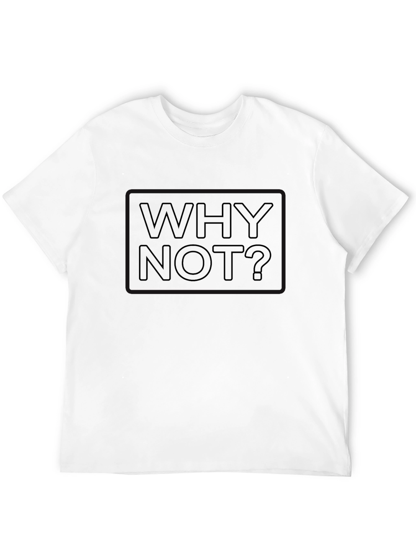 Why Not? Black Graphic T-Shirt Casual Mens