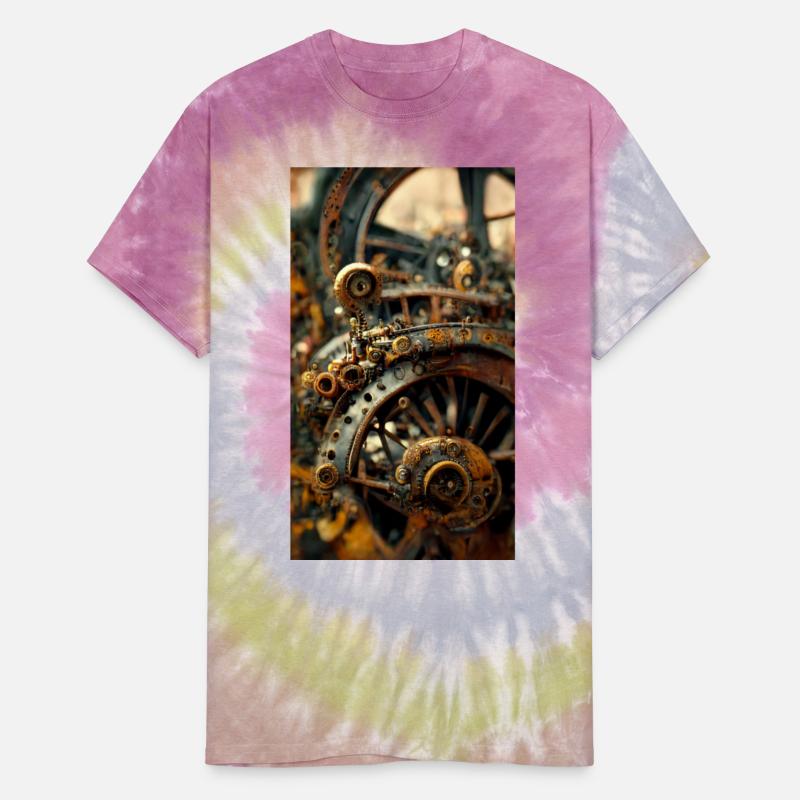 Metal steampunk mechanism of clockwork gears and