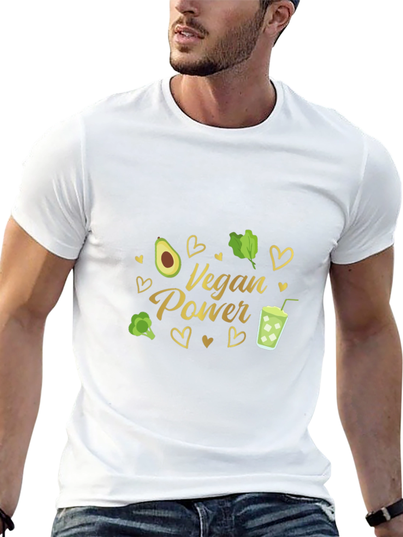 Vegan Power T-Shirt - Avocado Broccoli Green Smoothie