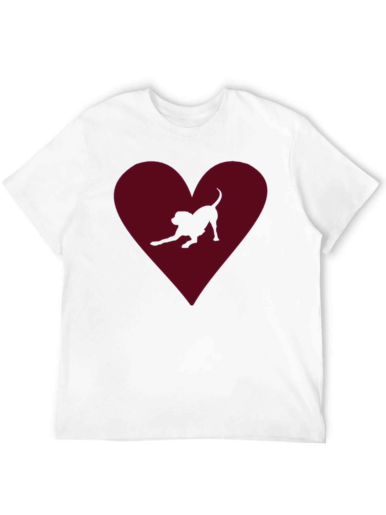 Dog Lover T-Shirt - Heart with Dog Silhouette