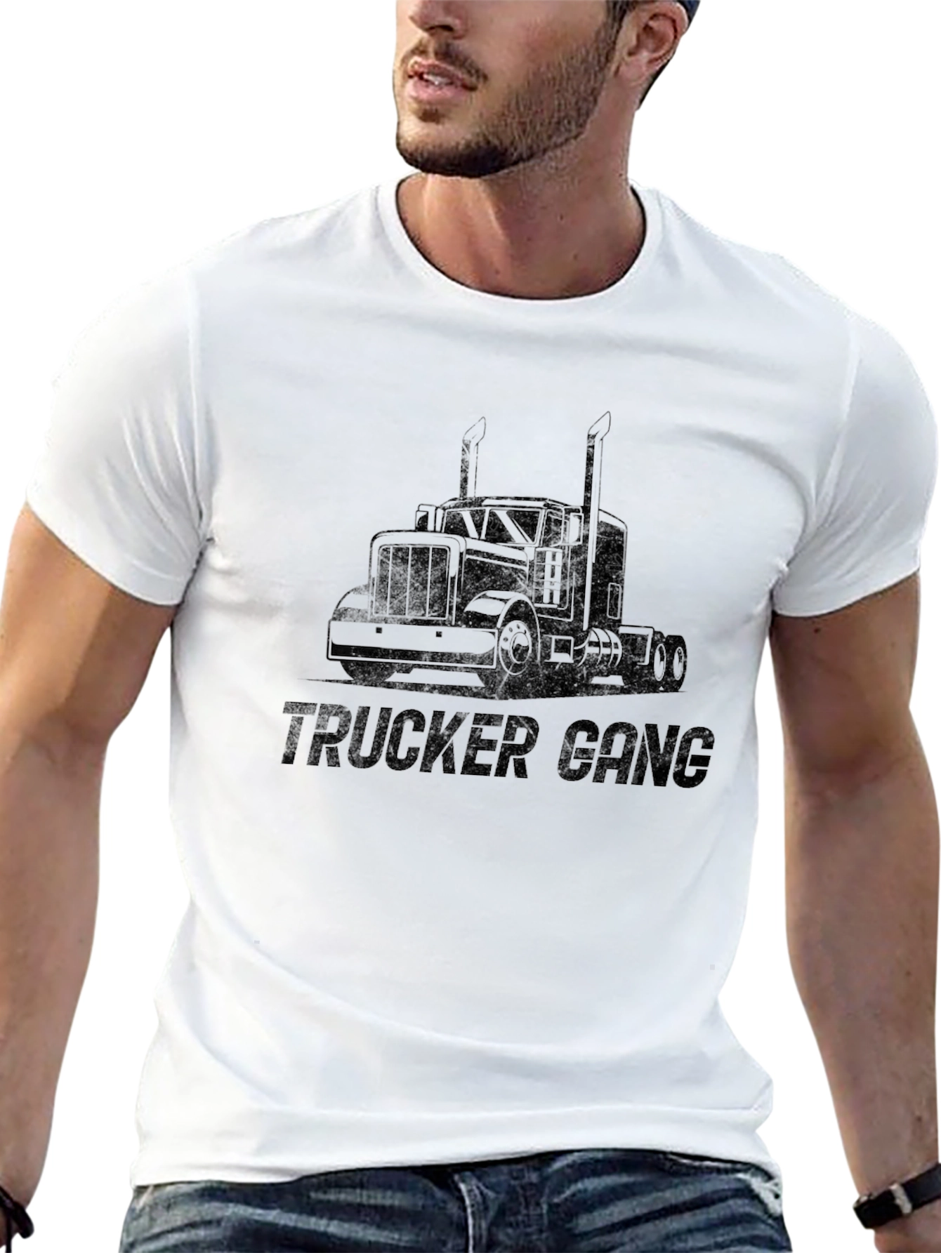 Trucker Gang Graphic Tee - Black