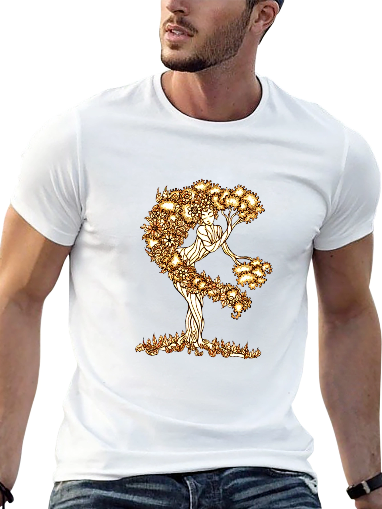 Nature Woman Graphic Tee - Black Cotton Blend