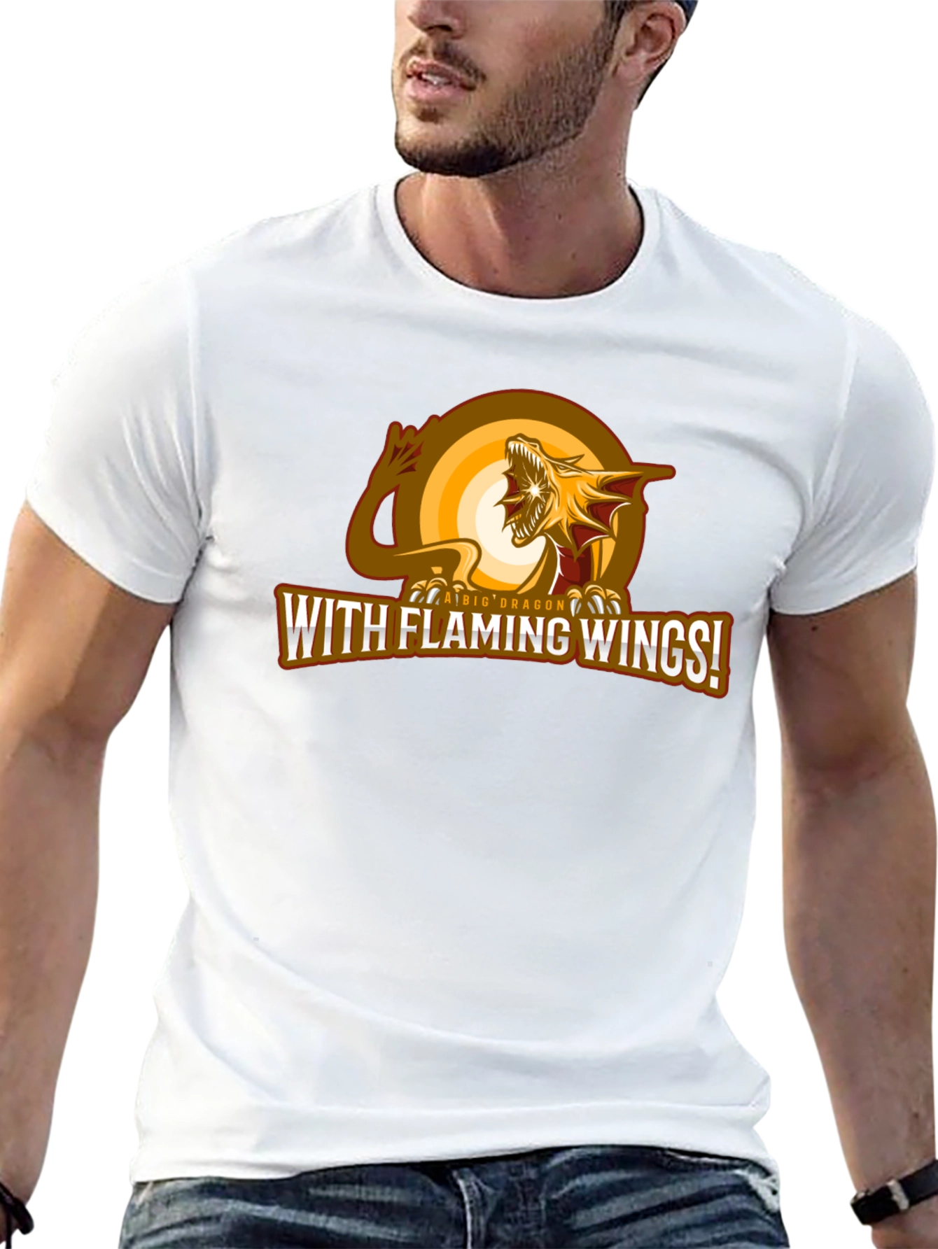 Epic Dragon With Flaming Wings! Graphic Tee