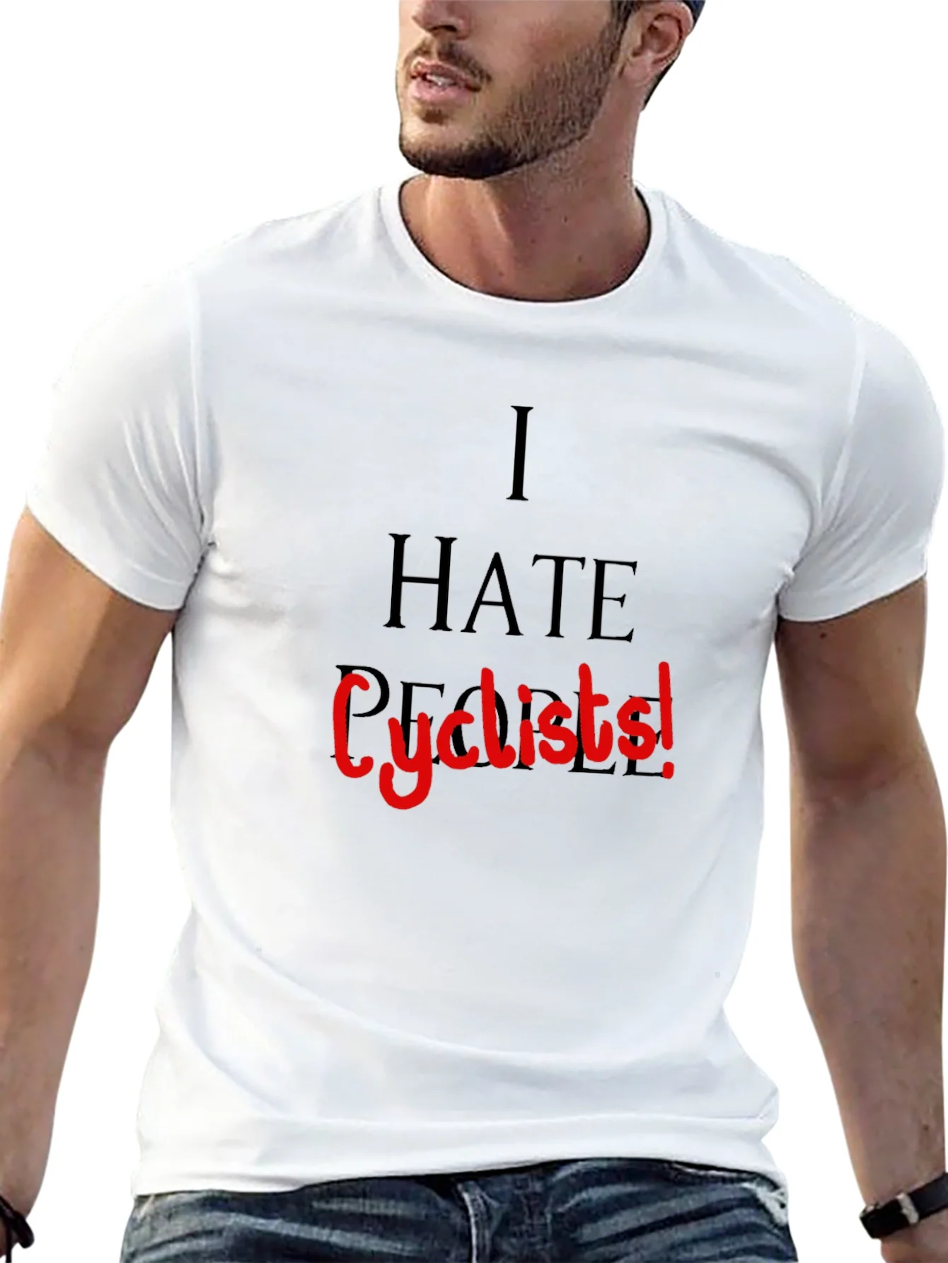 I Hate People Cyclists Funny T-Shirt