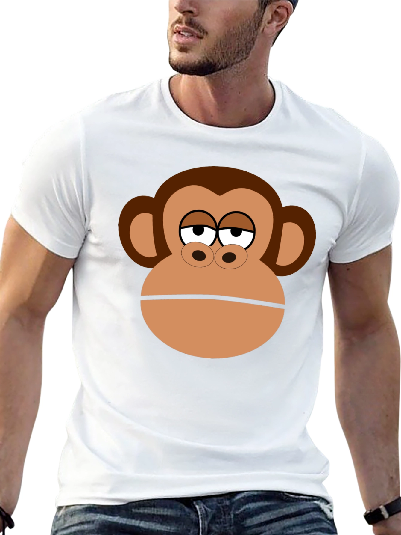 Monkey Face Graphic Black T-Shirt