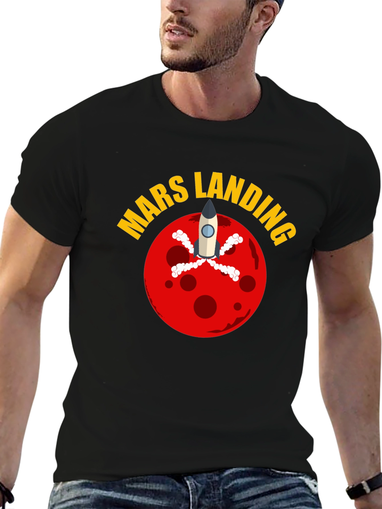 Mars Landing Graphic T-Shirt - Space Exploration Tee