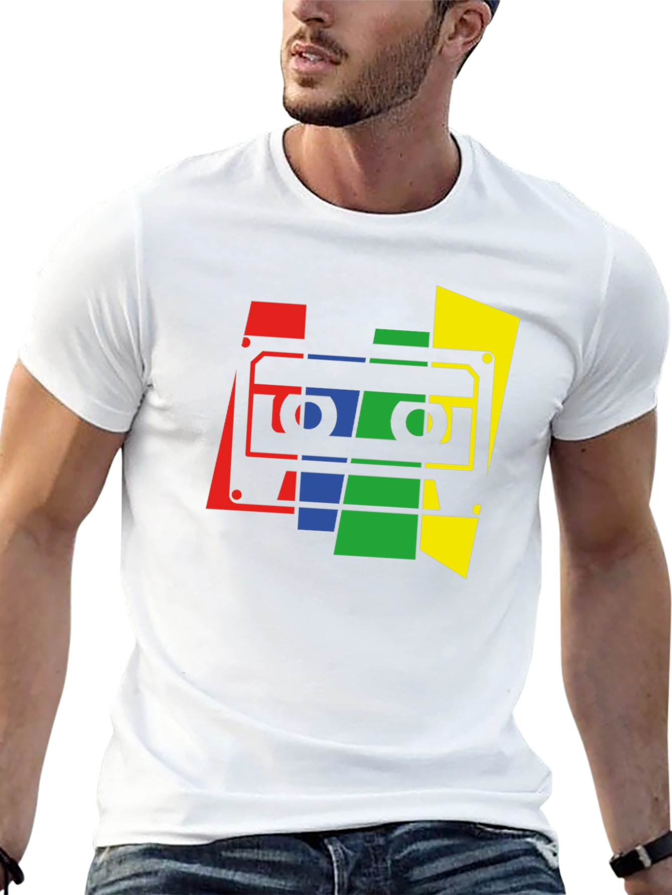 Retro Cassette Tape Graphic Tee - Black