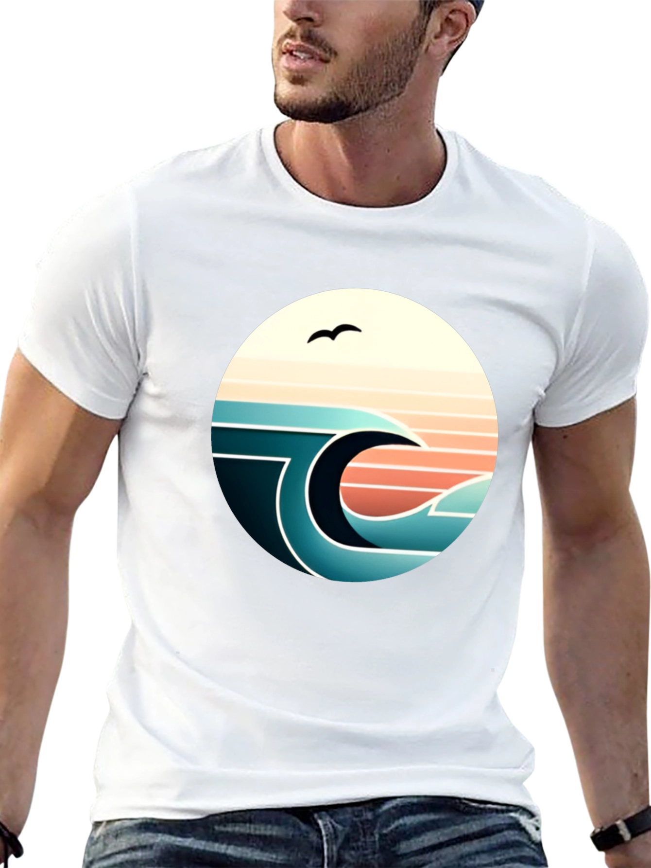 Retro Wave Graphic Tee - Black