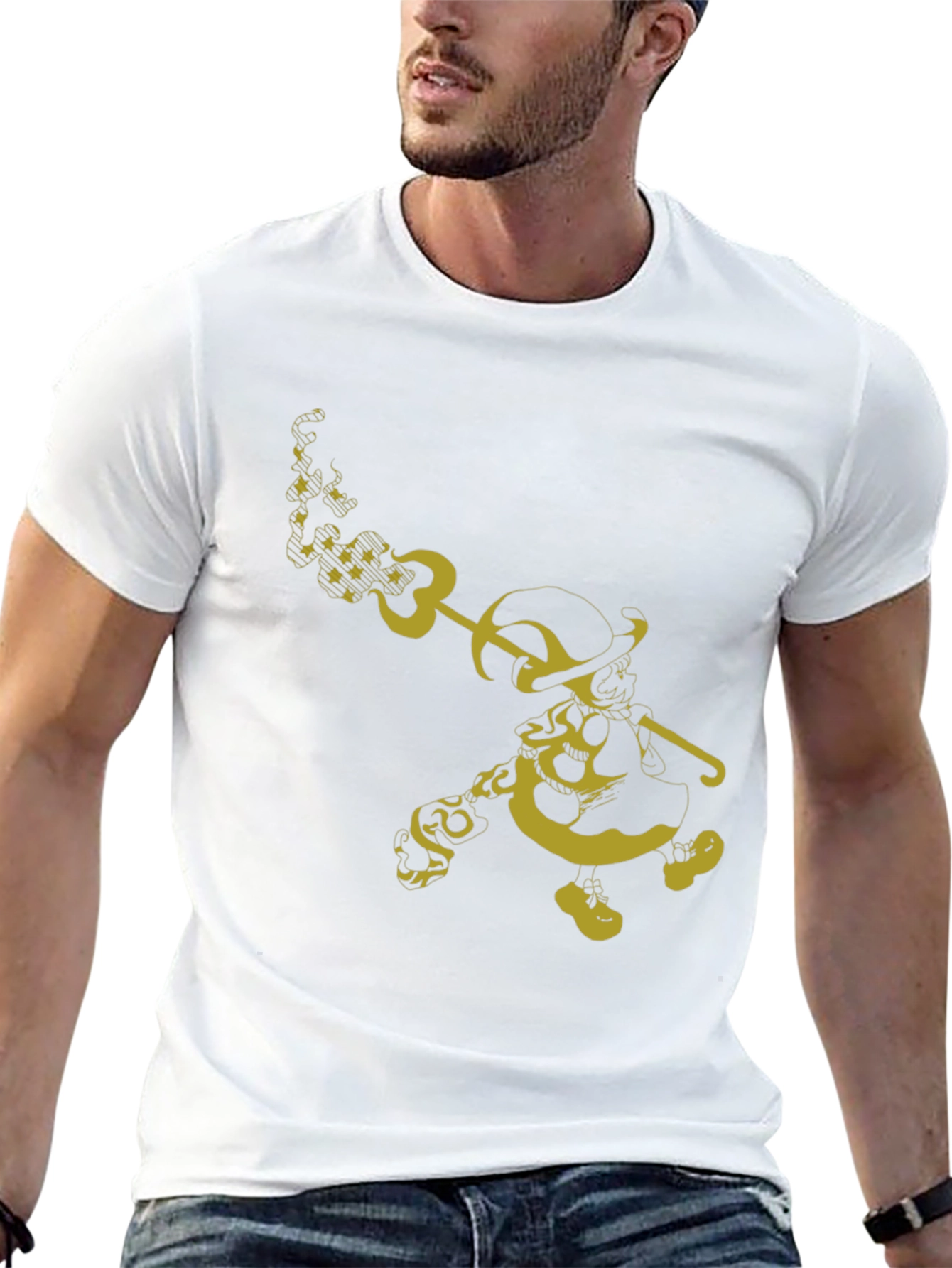 Unique Graphic T-Shirt - Yellow Cartoon Character