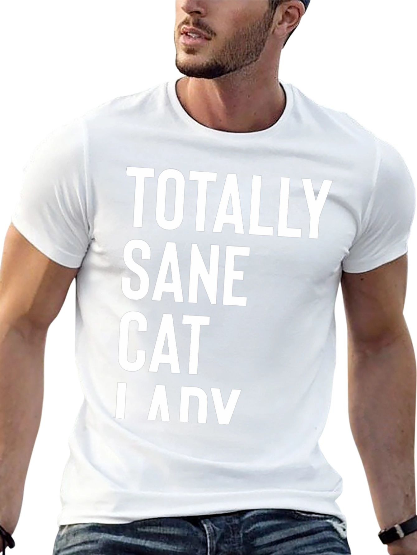 Totally Sane Cat Lady Black T-Shirt
