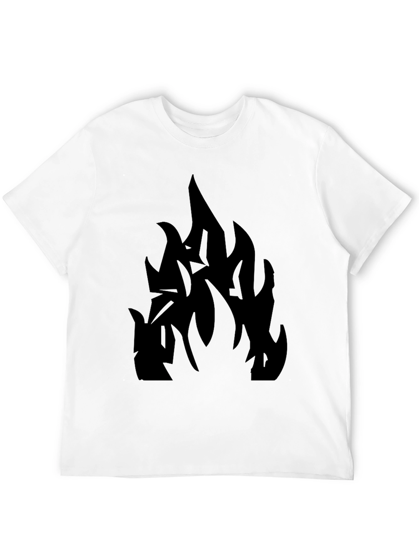 Black T-Shirt with Abstract Flame Design