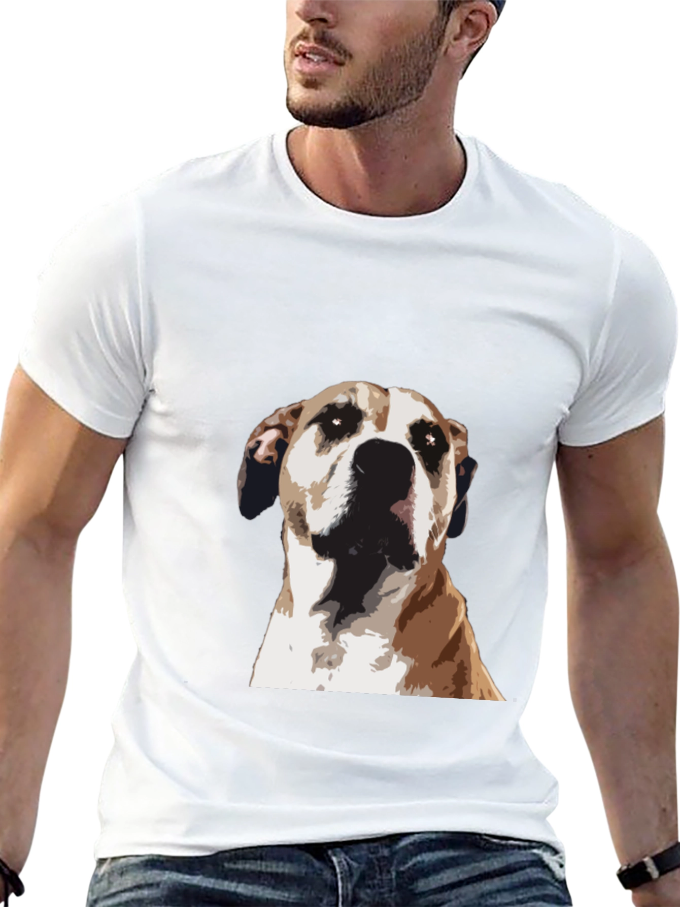 Dog Graphic Tee - Stylish Mens Black T-Shirt