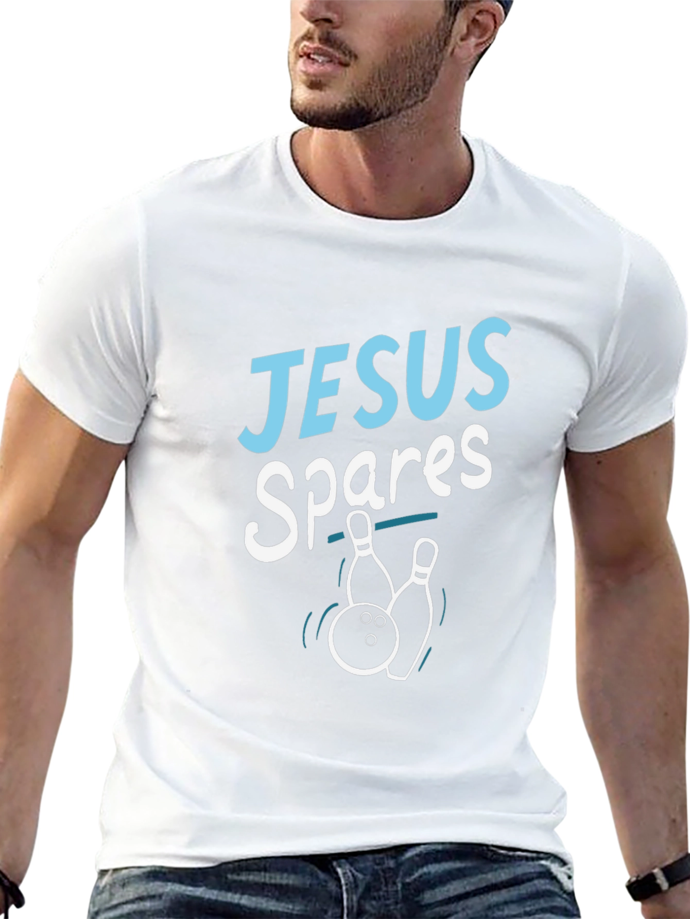 Jesus Spares T-Shirt - Bowling Humor Tee