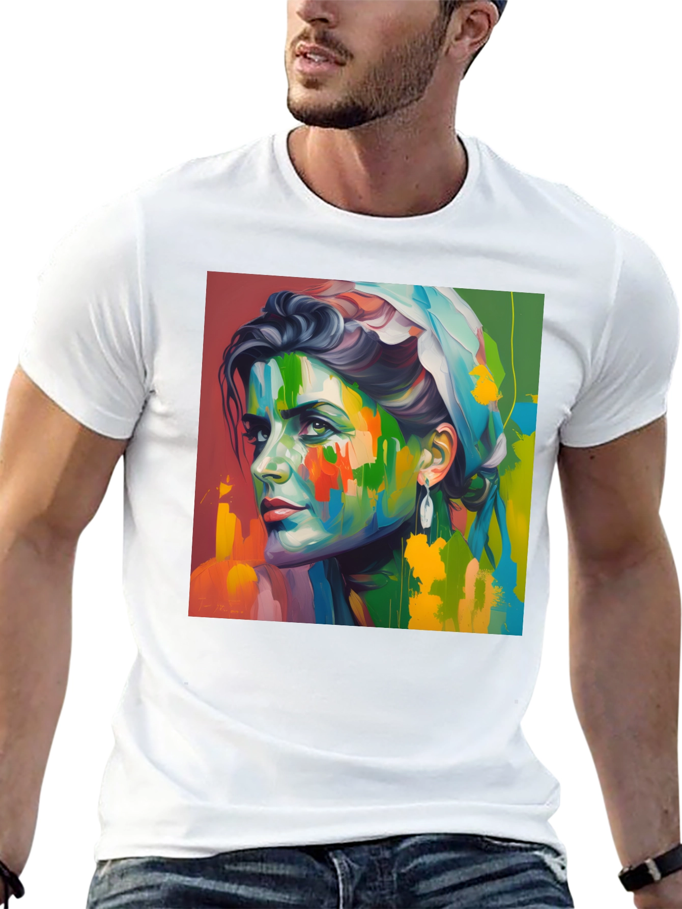 Abstract Portrait Graphic T-Shirt - Artistic Unisex Tee
