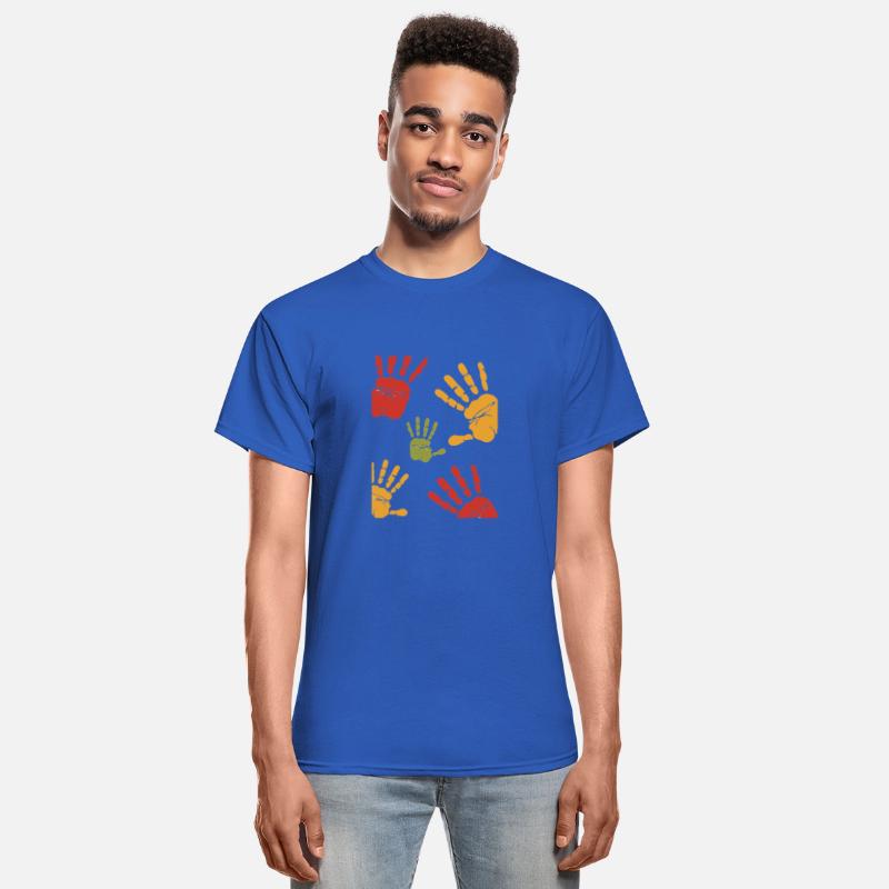 Red Green Orange Colorful Handprint Illustration T