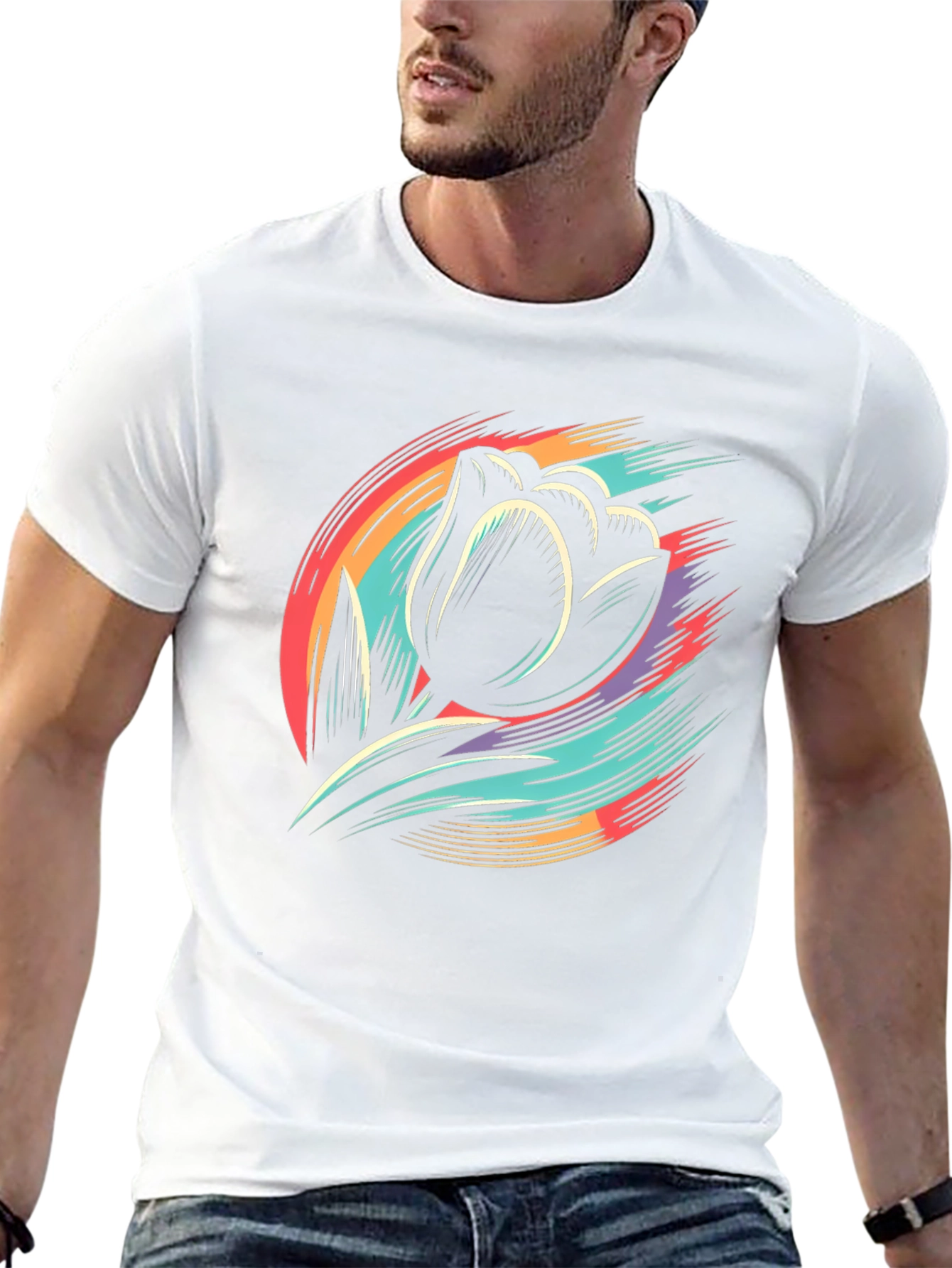 Floral Burst Graphic Tee - Black