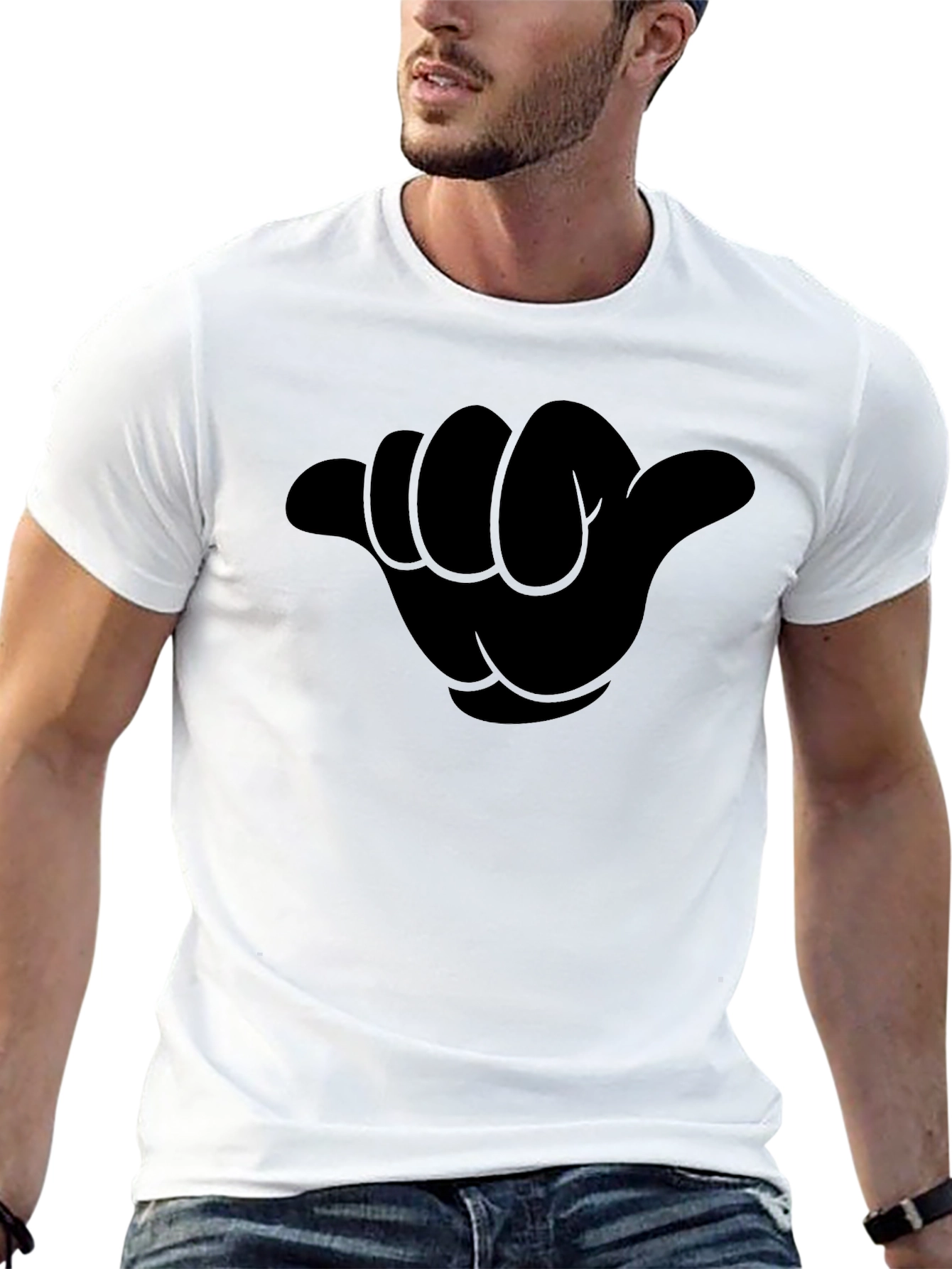 Hang Loose Graphic Tee - Black Casual T-Shirt