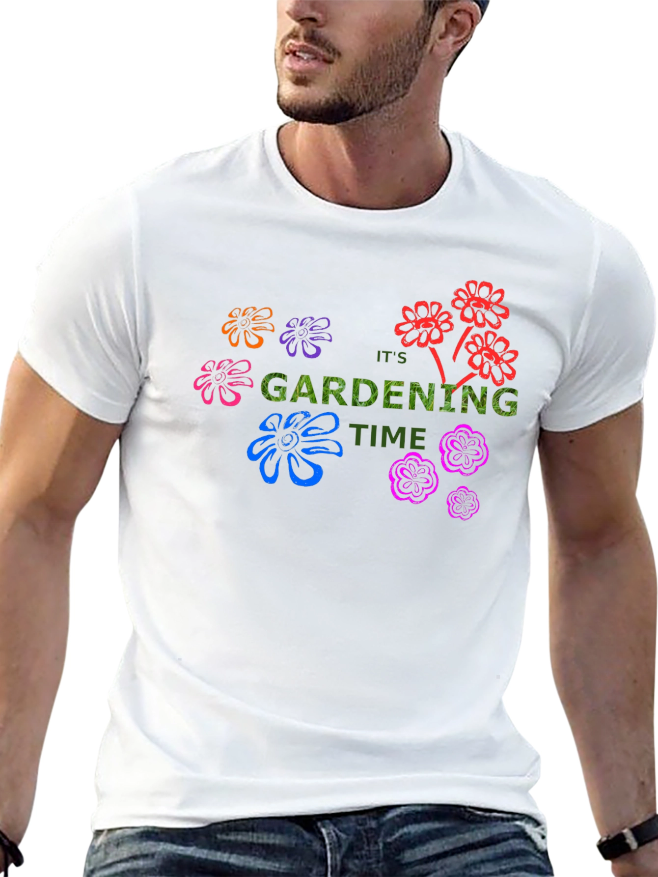 Gardening Time Black T-Shirt